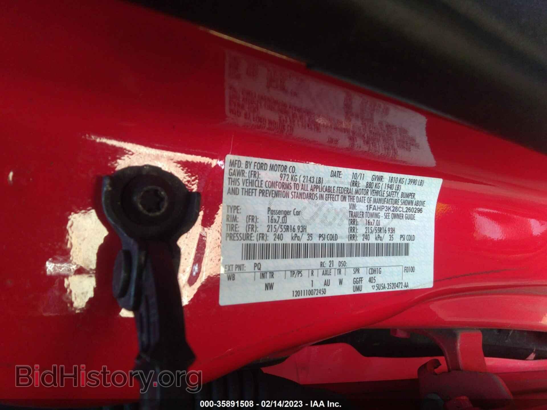 2012 FORD FOCUS - VIN: 1FAHP3K28CL260296 - Фото 9