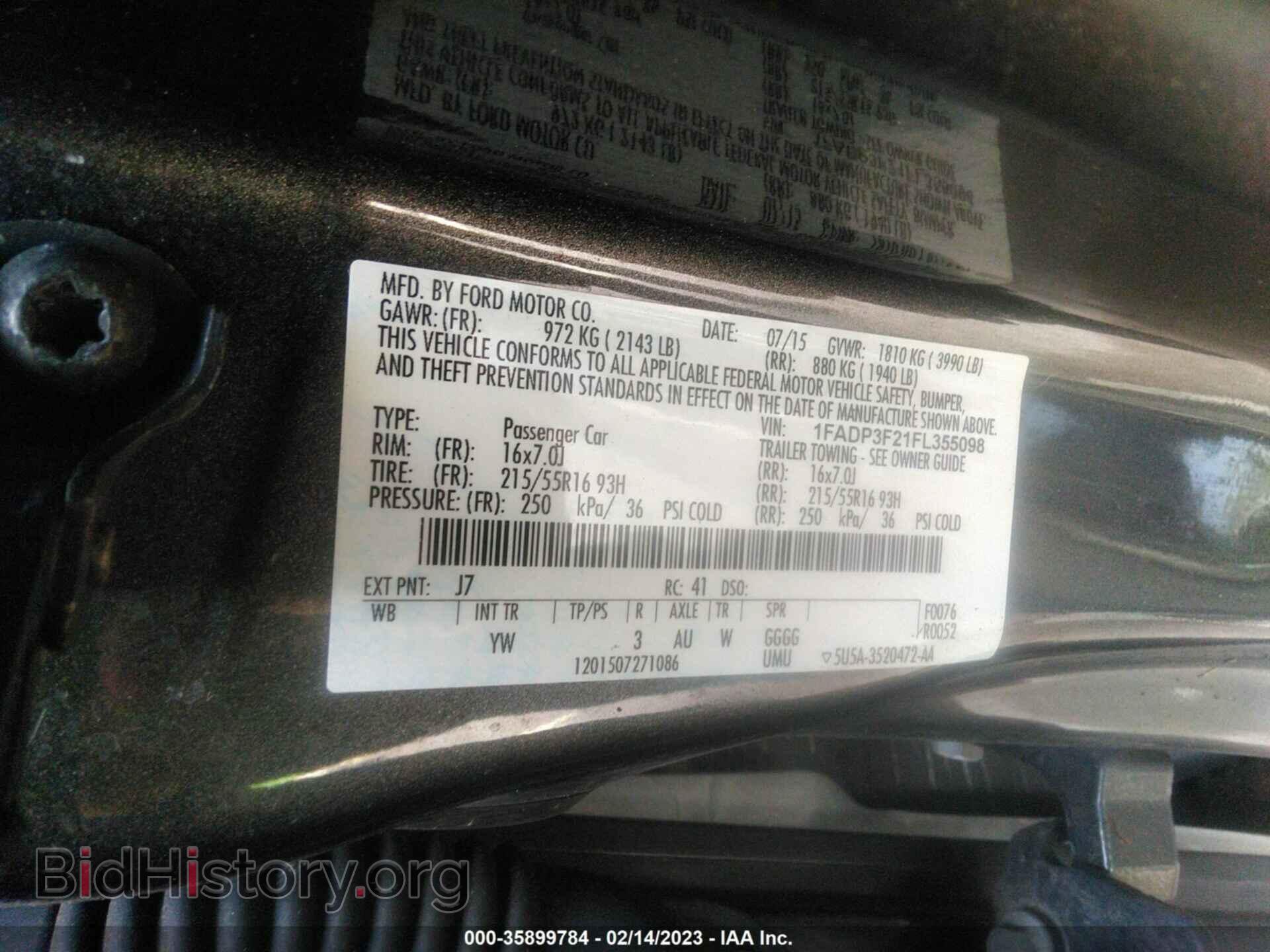 2015 FORD FOCUS - VIN: 1FADP3F21FL355098 - Фото 9