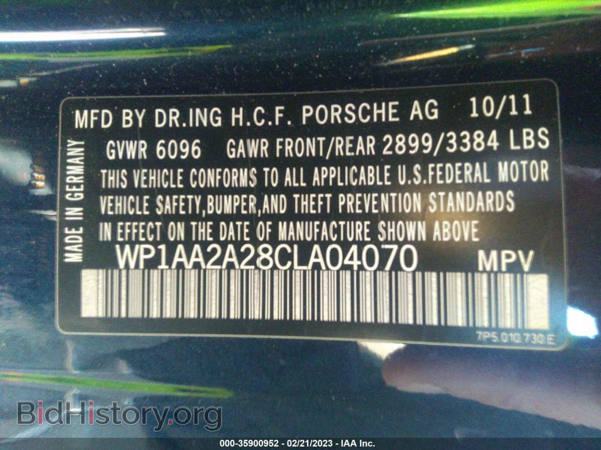 2012 PORSCHE CAYENNE - VIN: WP1AA2A28CLA04070 - Фото 9
