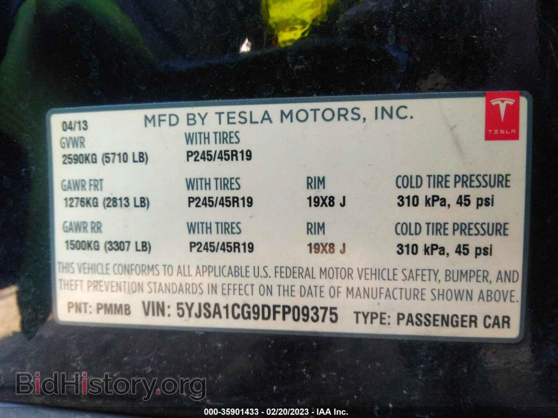 2013 TESLA MODEL S - VIN: 5YJSA1CG9DFP09375 - Photo 9