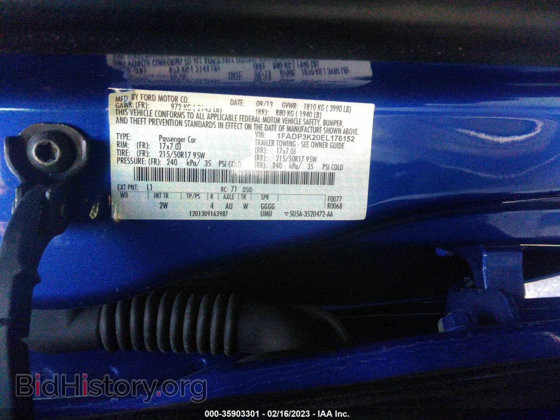 2014 FORD FOCUS - VIN: 1FADP3K20EL176152 - Фото 9