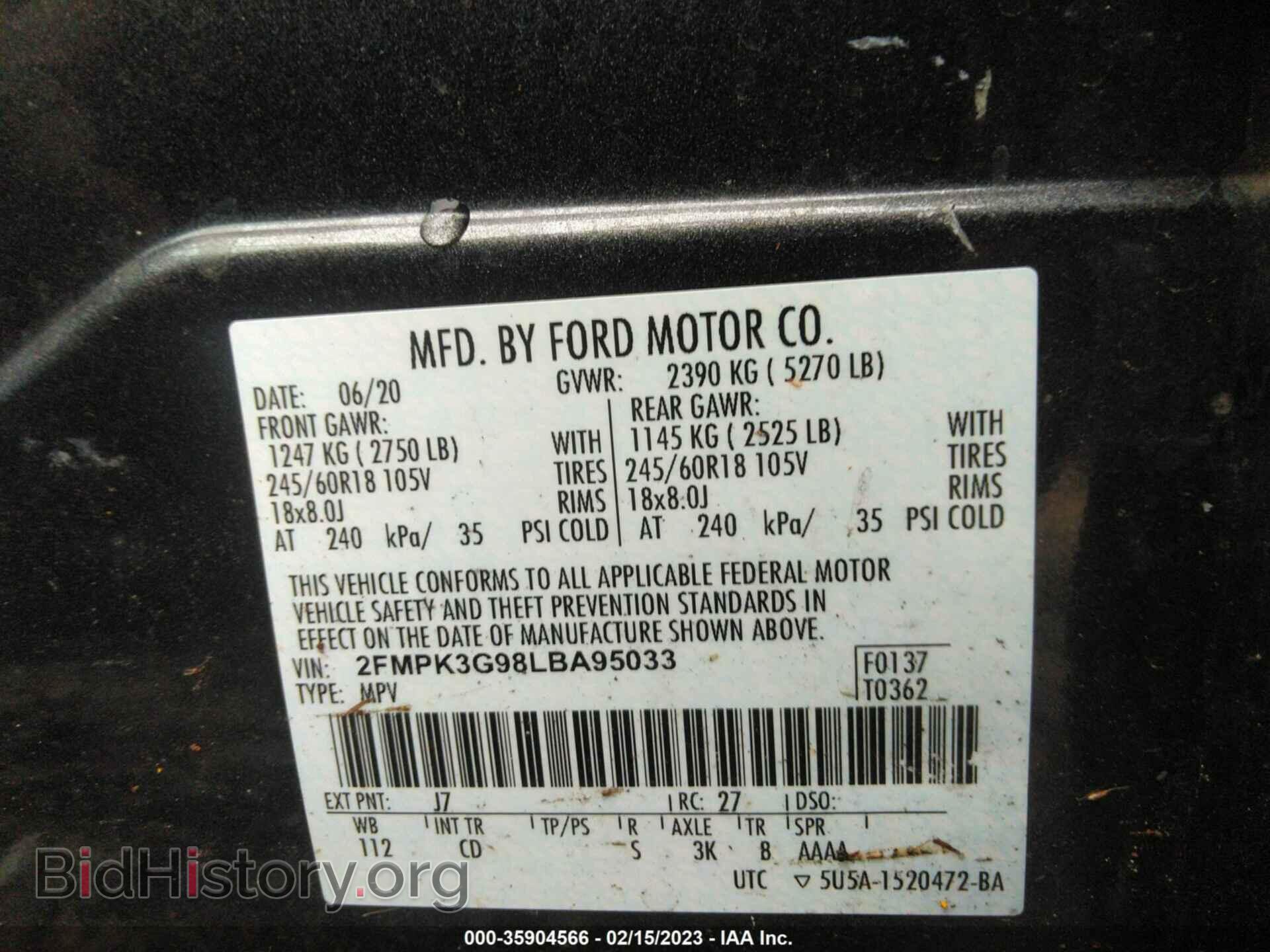 2020 FORD EDGE - VIN: 2FMPK3G98LBA95033 - Фото 9