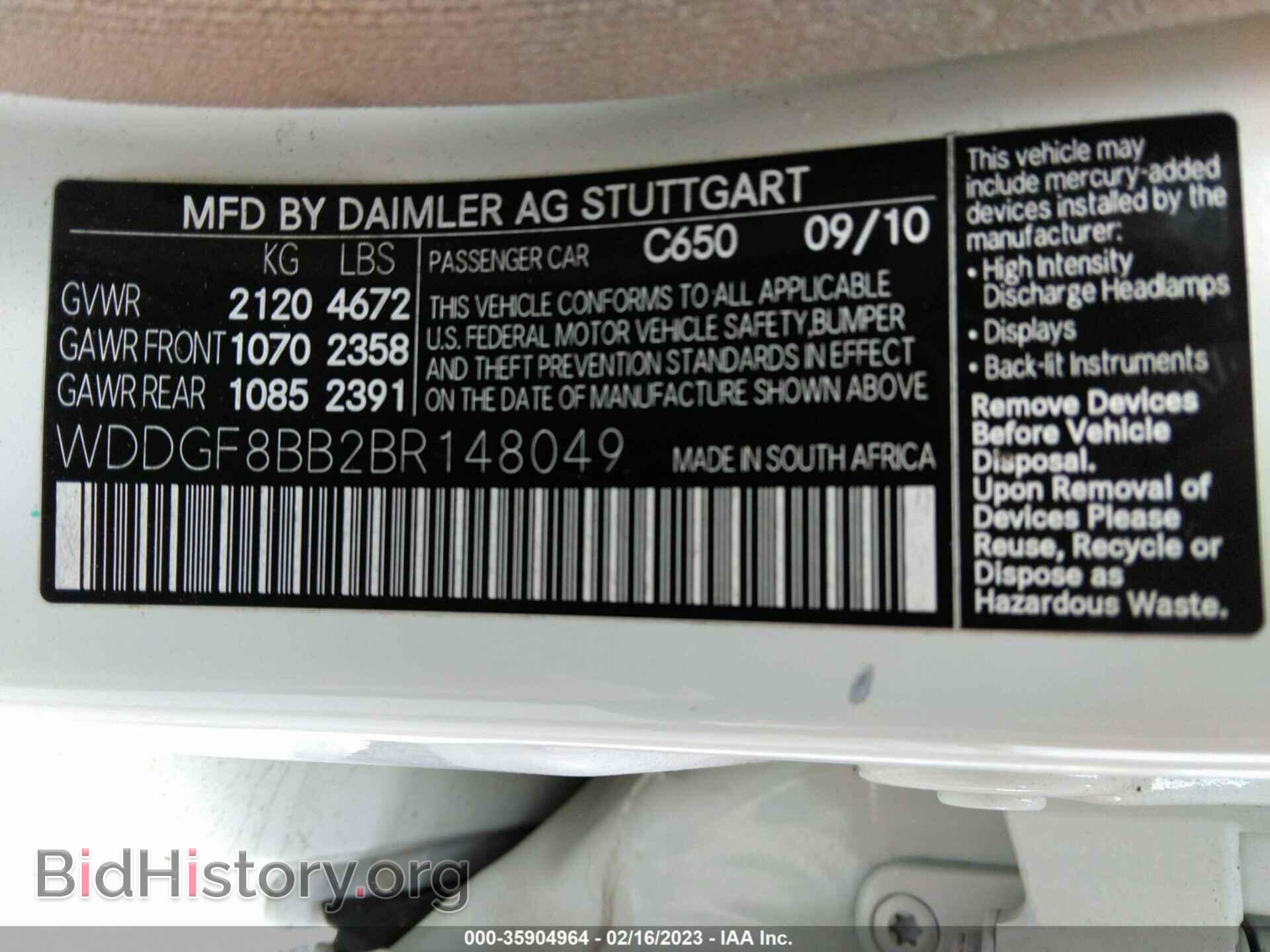2011 MERCEDES-BENZ C-CLASS - VIN: WDDGF8BB2BR148049 - Фото 9