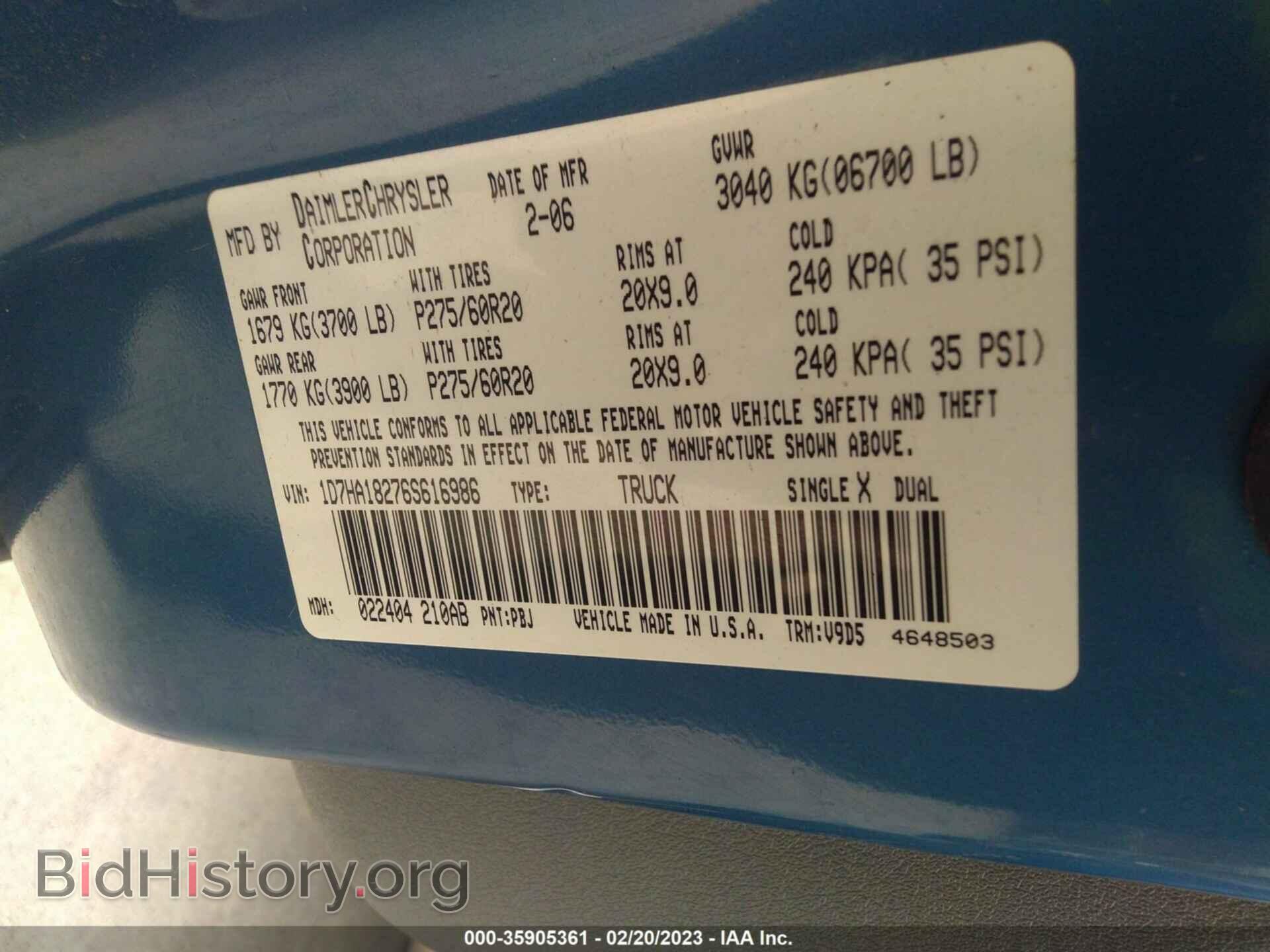 2006 DODGE RAM 1500 - VIN: 1D7HA18276S616986 - Фото 9