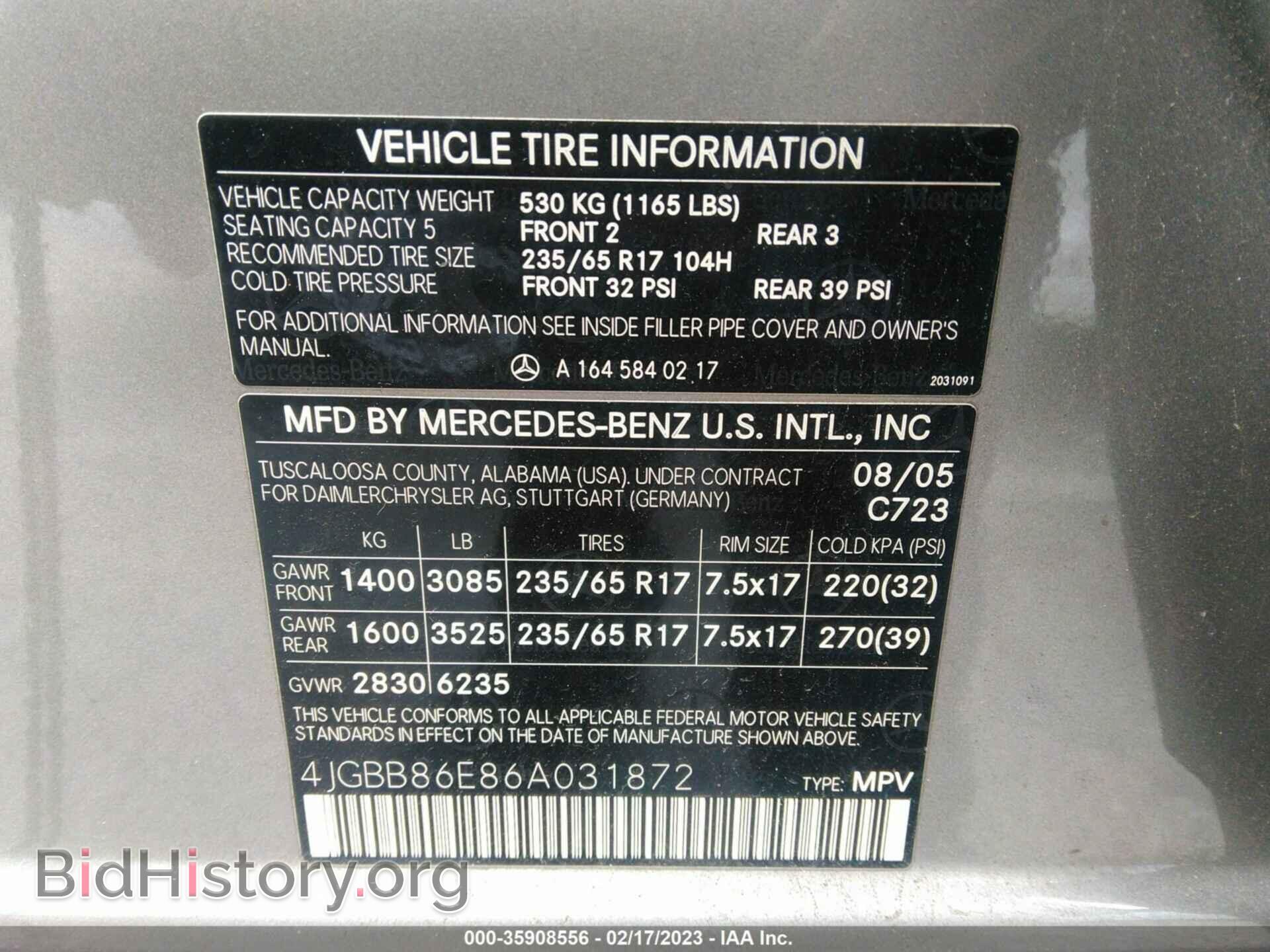 2006 MERCEDES-BENZ M-CLASS - VIN: 4JGBB86E86A031872 - Фото 9