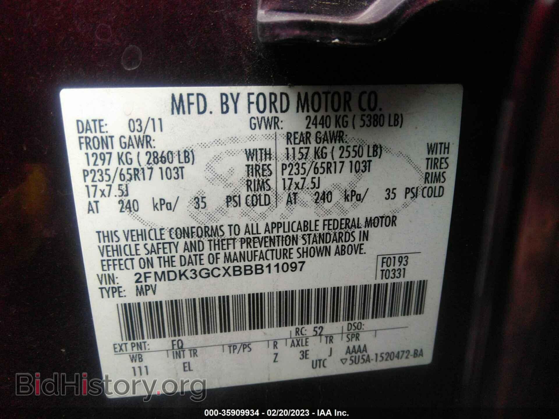 2011 FORD EDGE - VIN: 2FMDK3GCXBBB11097 - Photo 9