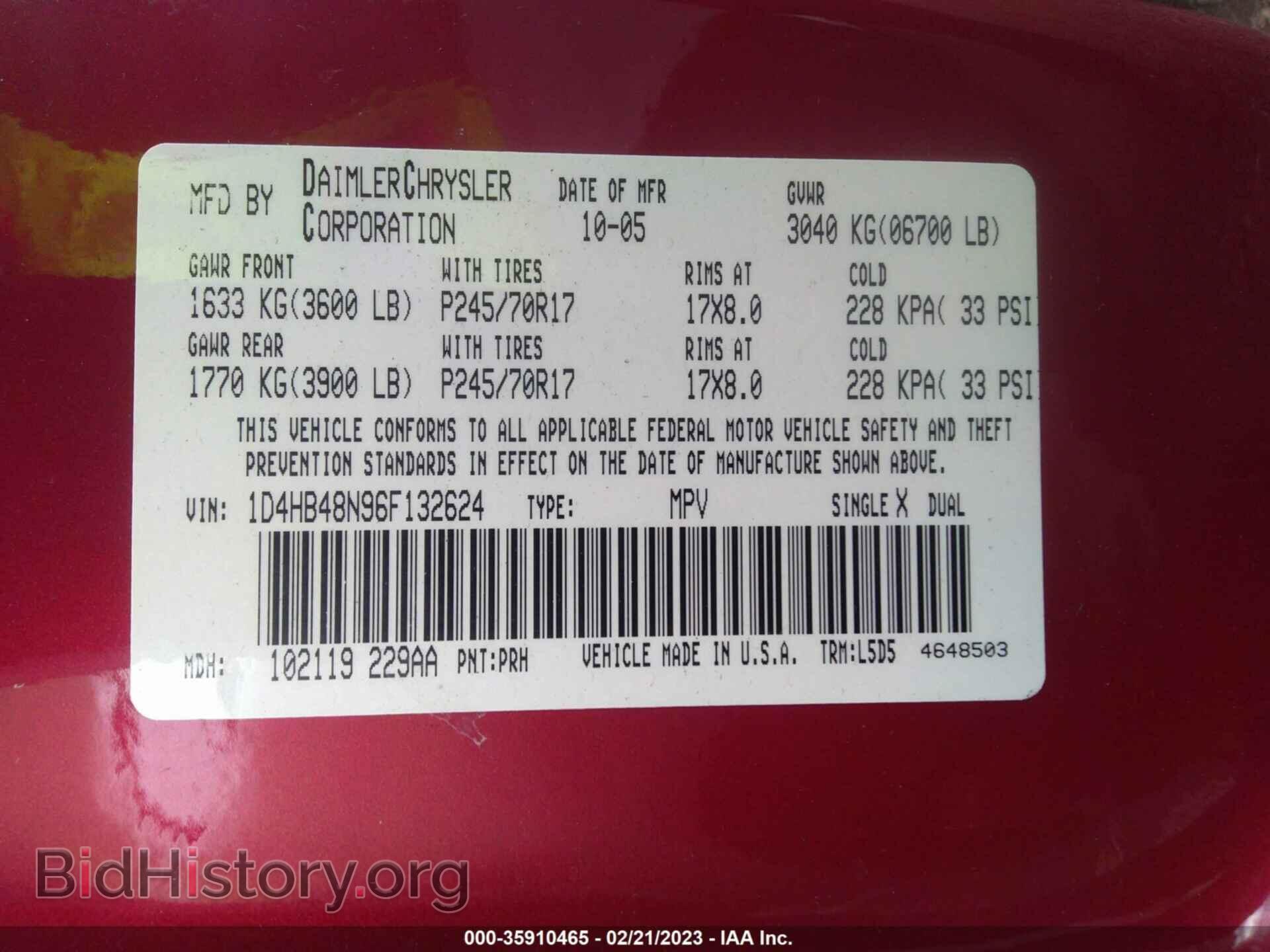 2006 DODGE DURANGO - VIN: 1D4HB48N96F132624 - Photo 9
