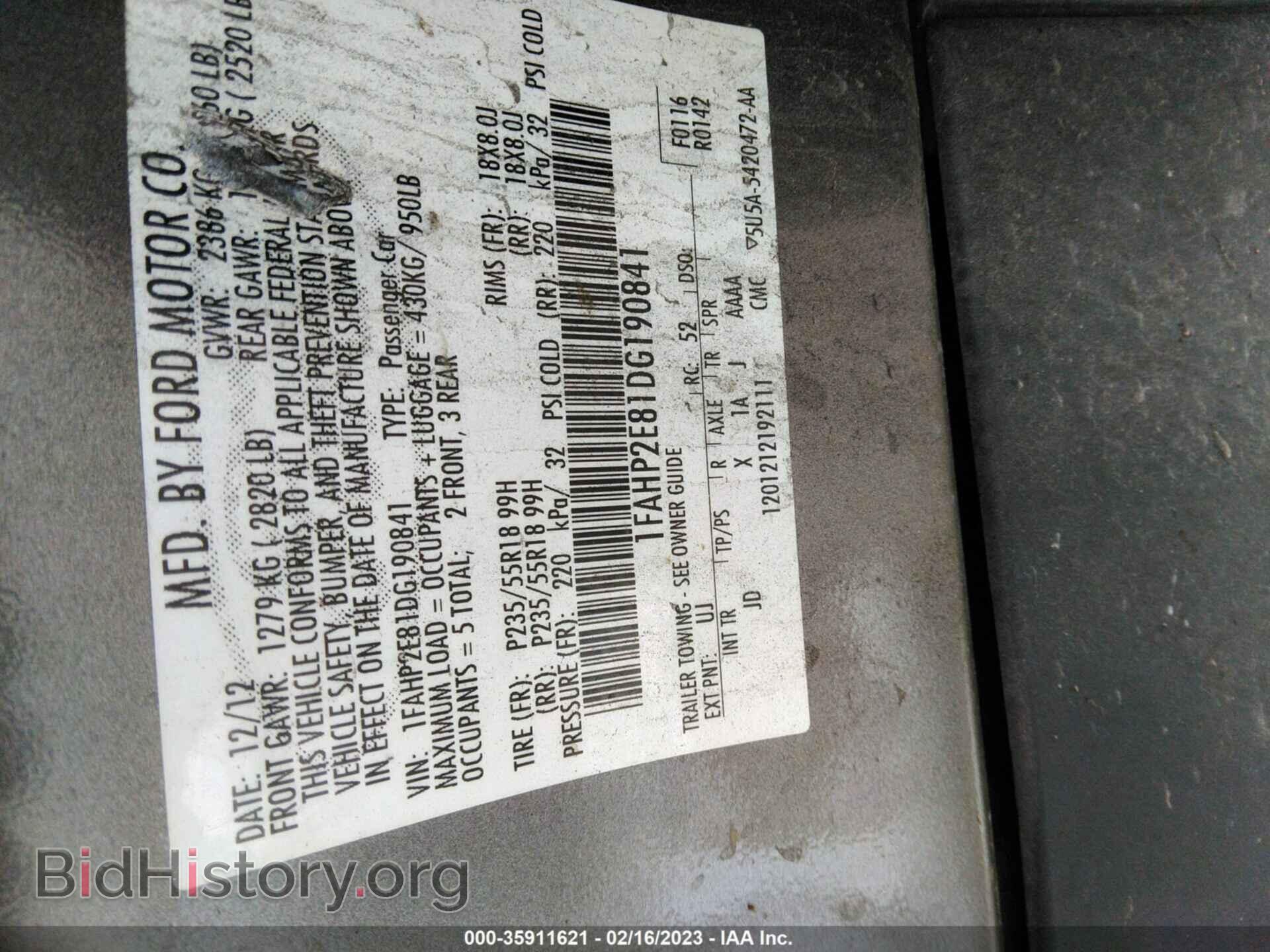 2013 FORD TAURUS - VIN: 1FAHP2E81DG190841 - Фото 9
