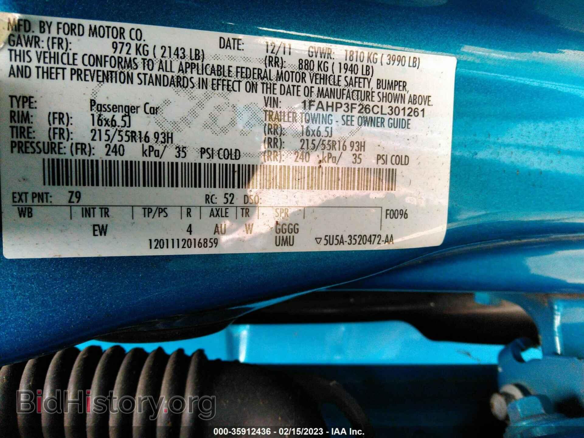 2012 FORD FOCUS - VIN: 1FAHP3F26CL301261 - Photo 9