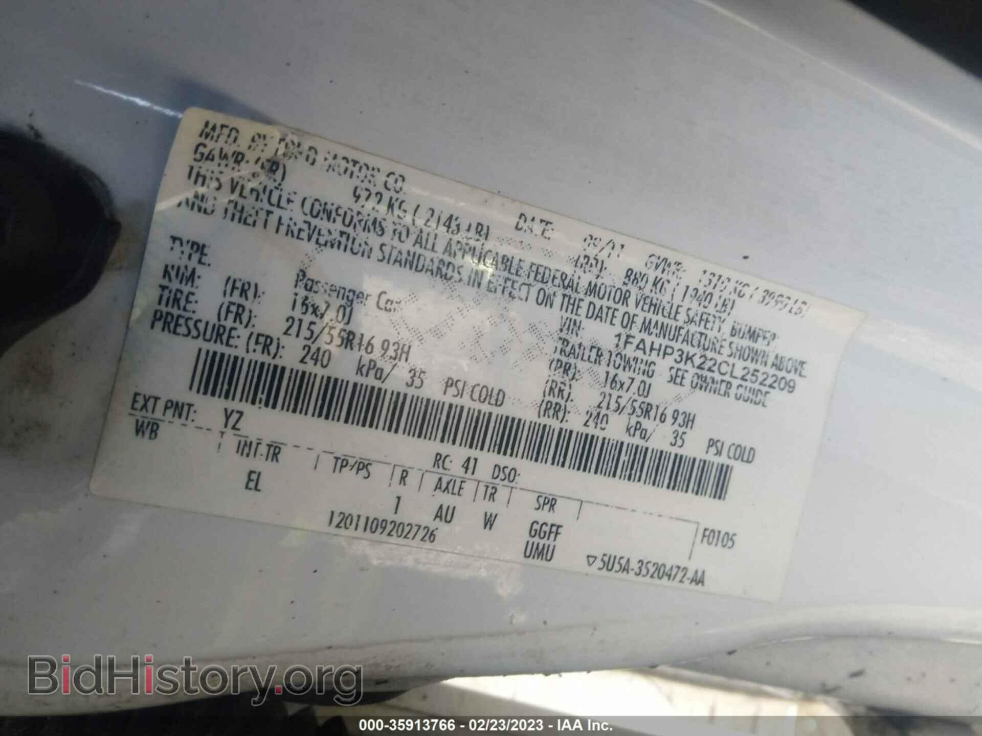 2012 FORD FOCUS - VIN: 1FAHP3K22CL252209 - Фото 9
