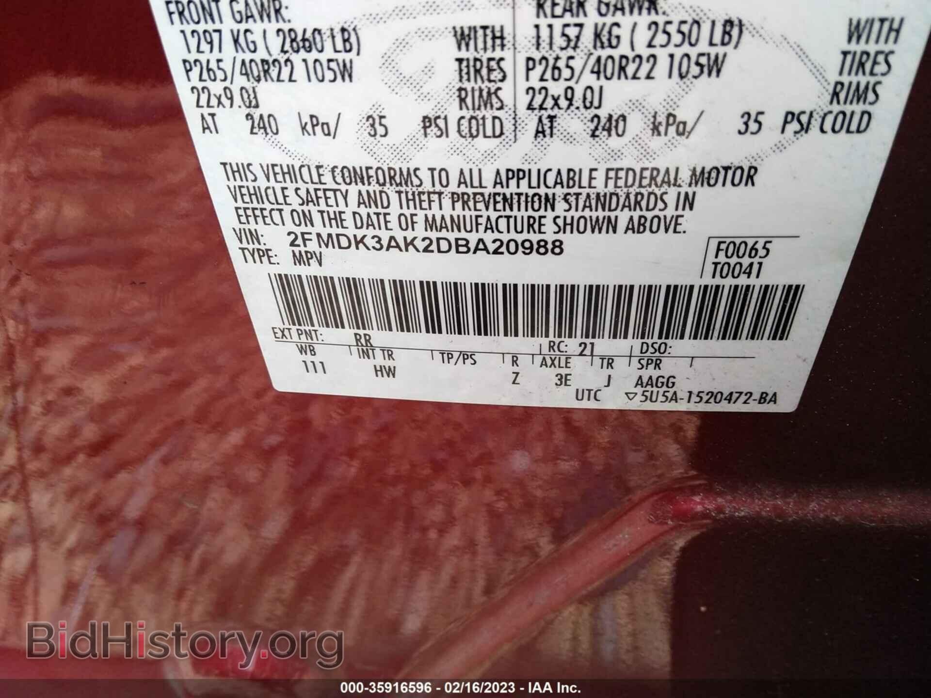 2013 FORD EDGE - VIN: 2FMDK3AK2DBA20988 - Photo 9