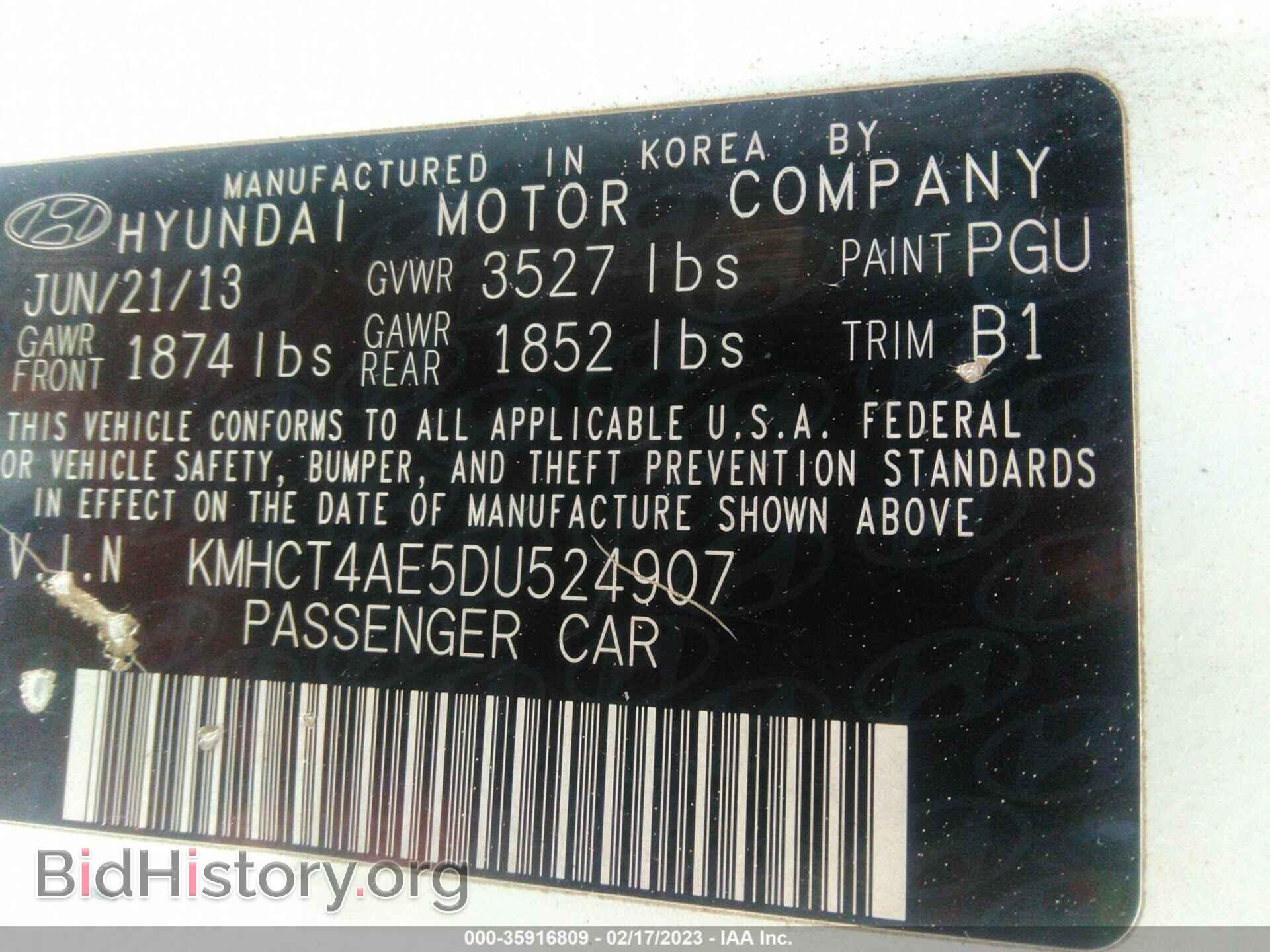 2013 HYUNDAI ACCENT - VIN: KMHCT4AE5DU524907 - Фото 9