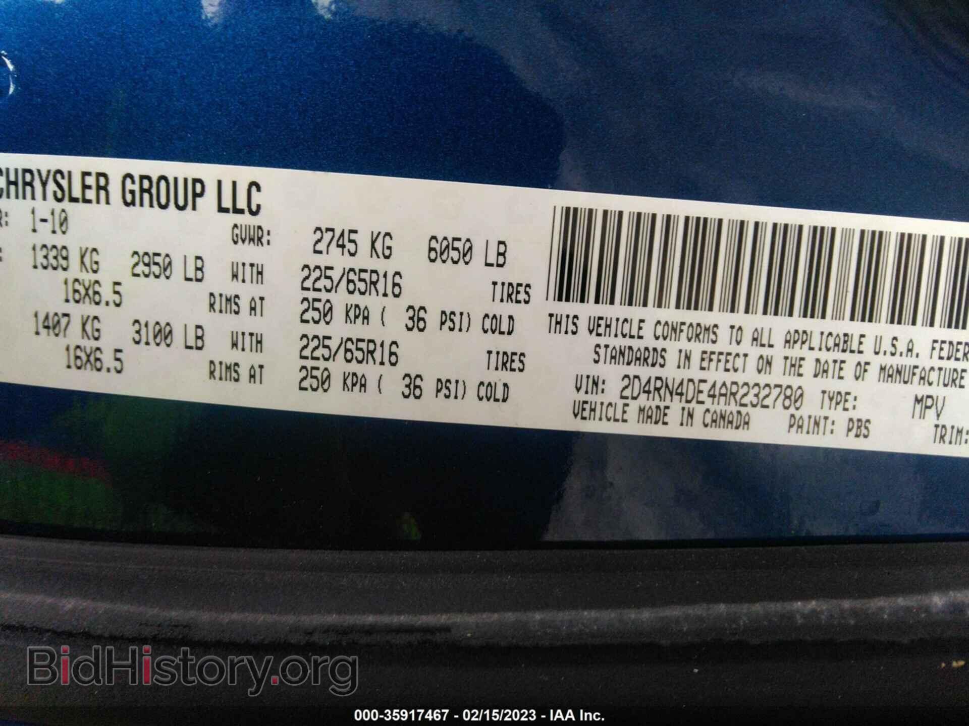 2010 DODGE GRAND CARAVAN - VIN: 2D4RN4DE4AR232780 - Фото 9