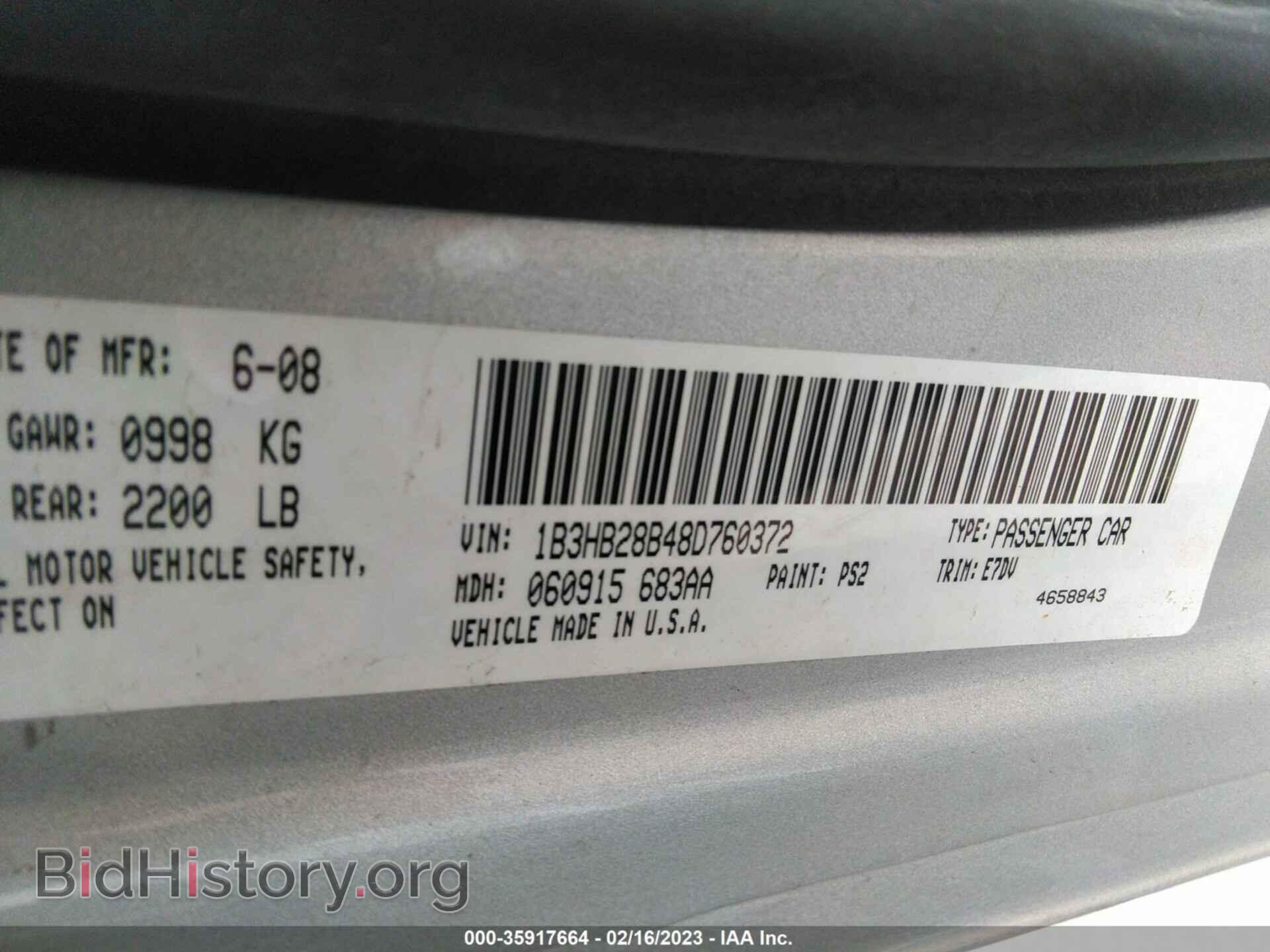 2008 DODGE CALIBER - VIN: 1B3HB28B48D760372 - Photo 9