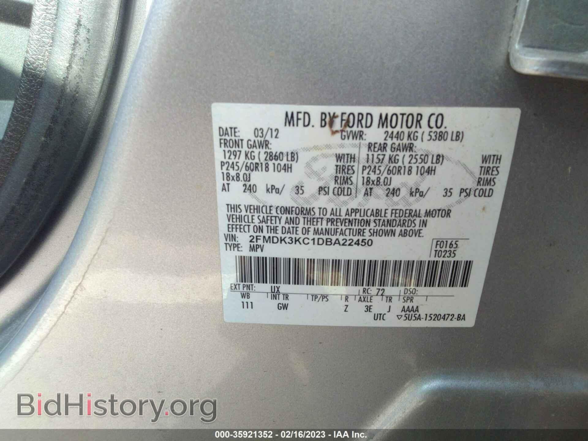 2013 FORD EDGE - VIN: 2FMDK3KC1DBA22450 - Фото 9