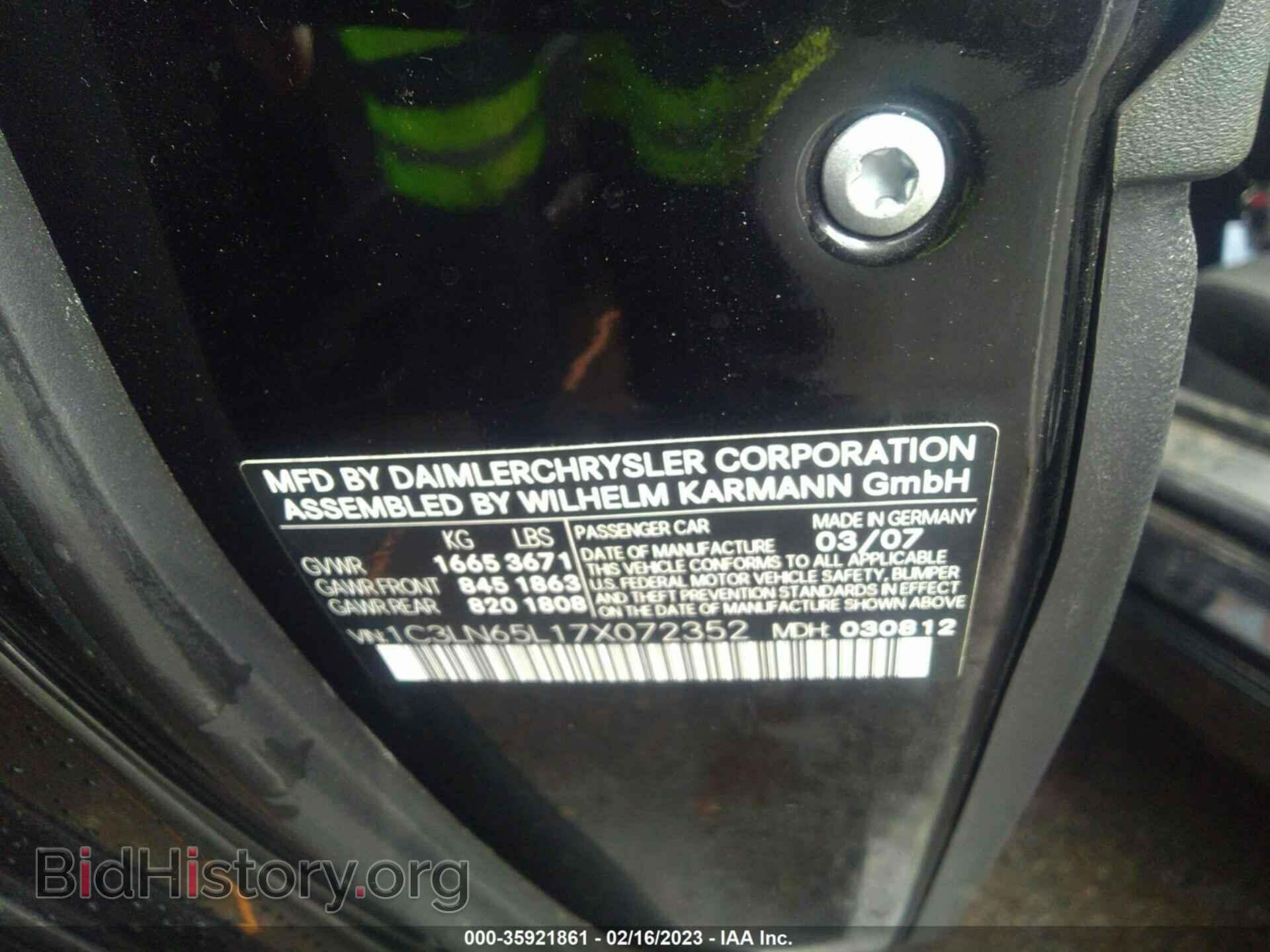 2007 CHRYSLER CROSSFIRE - VIN: 1C3LN65L17X072352 - Фото 9