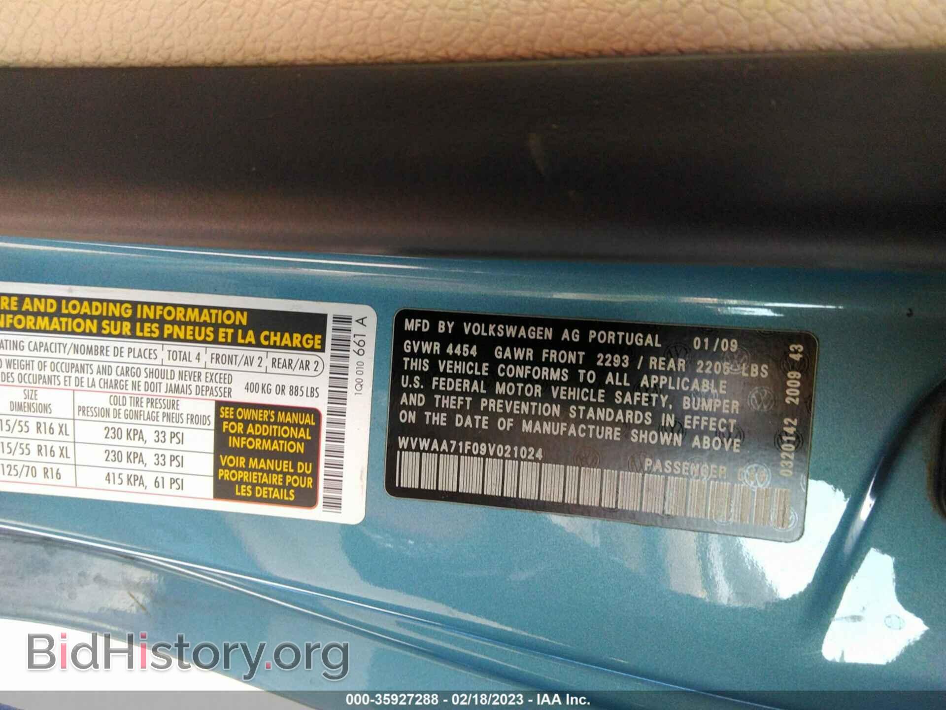 2009 VOLKSWAGEN EOS - VIN: WVWAA71F09V021024 - Фото 9