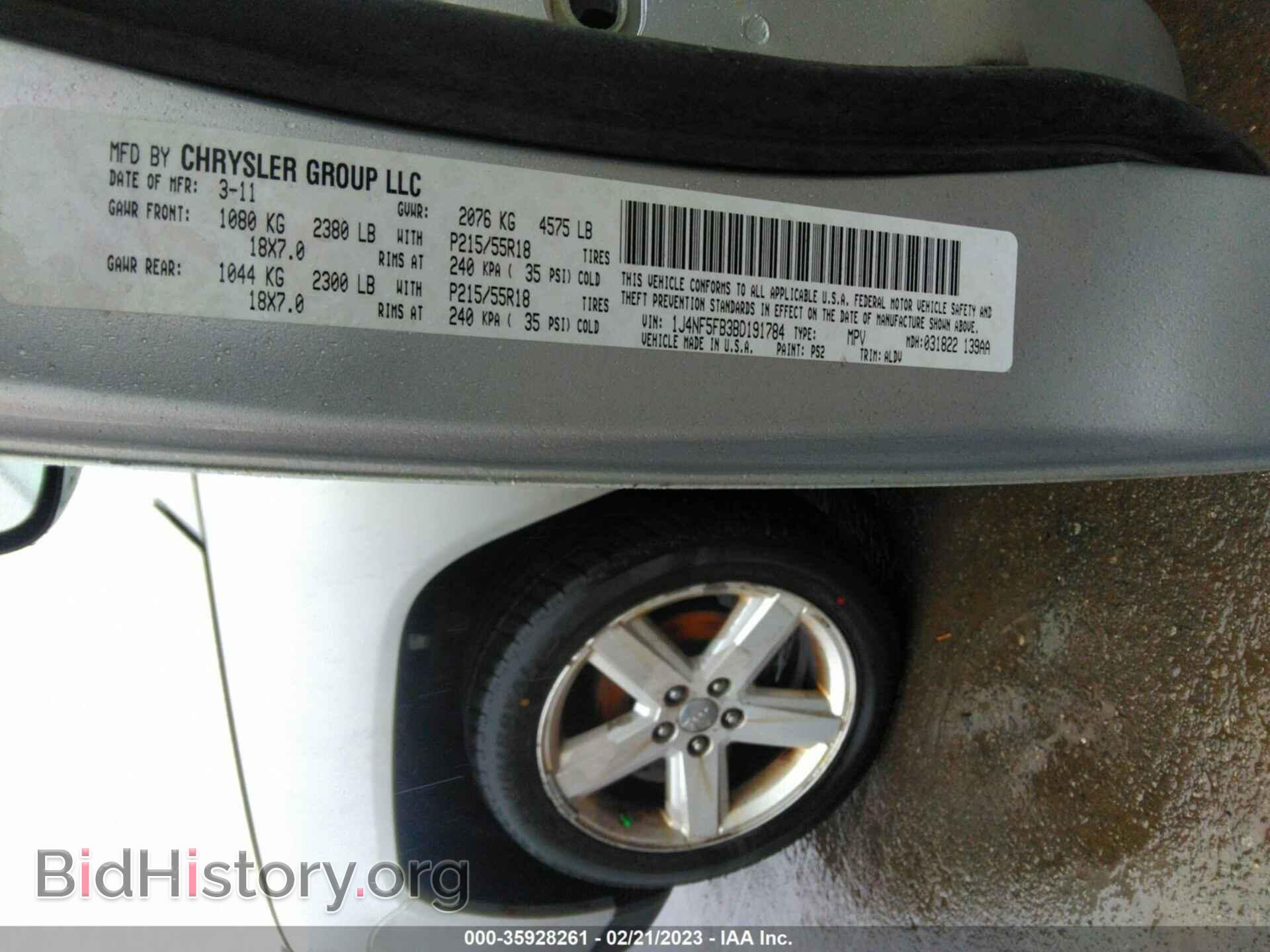 2011 JEEP COMPASS - VIN: 1J4NF5FB3BD191784 - Photo 9