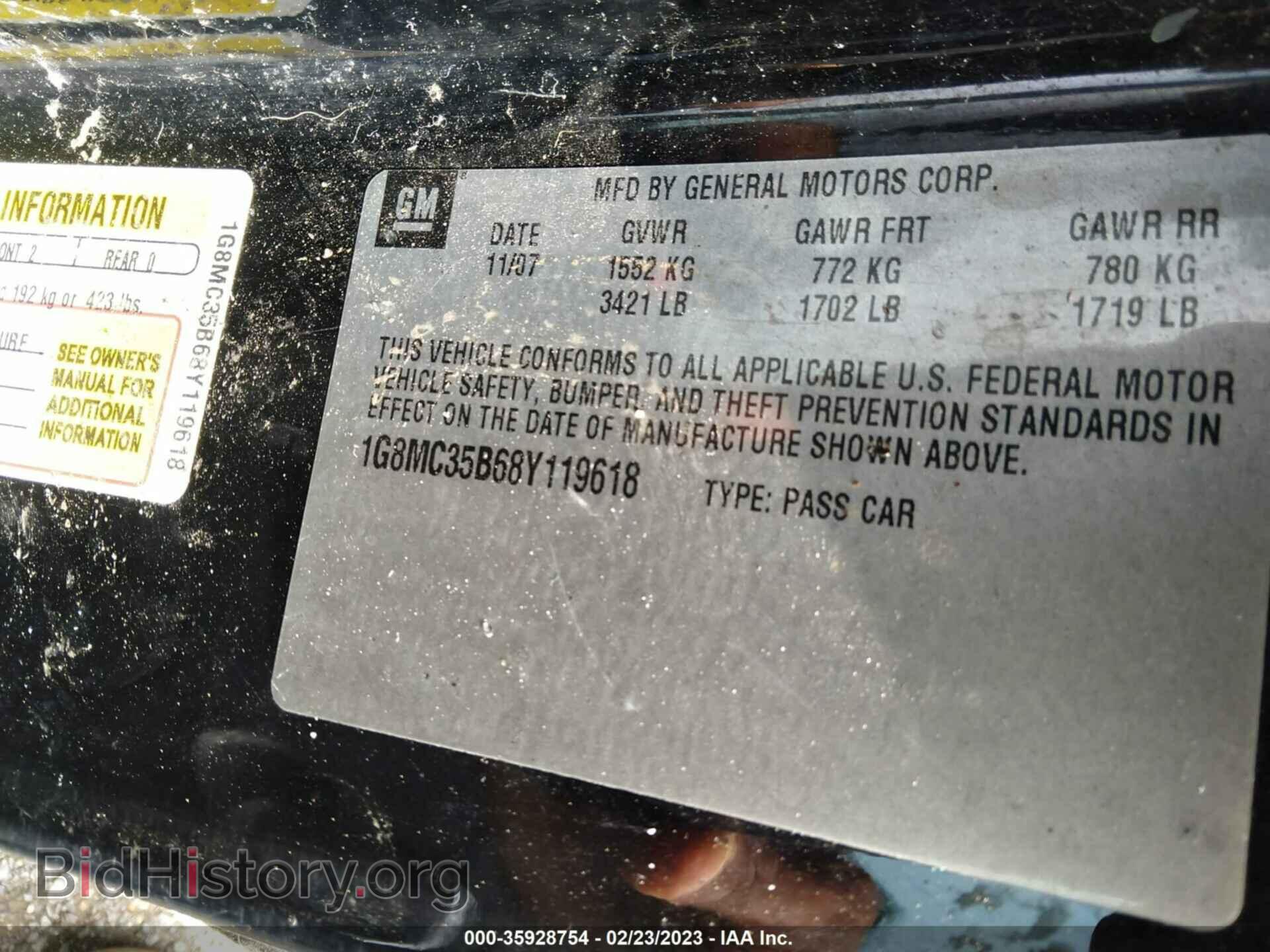 2008 SATURN SKY - VIN: 1G8MC35B68Y119618 - Фото 9