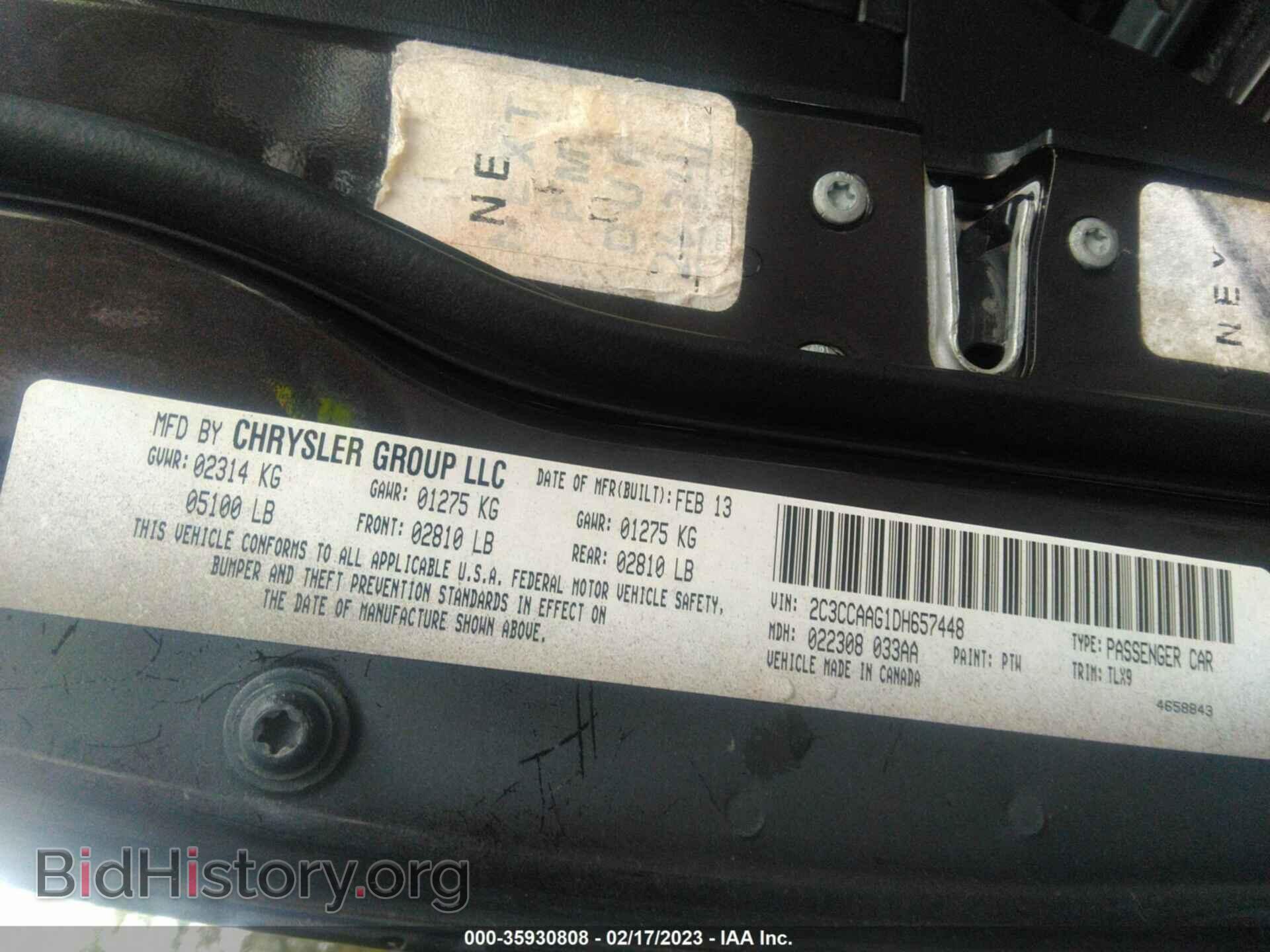 2013 CHRYSLER 300 - VIN: 2C3CCAAG1DH657448 - Фото 9
