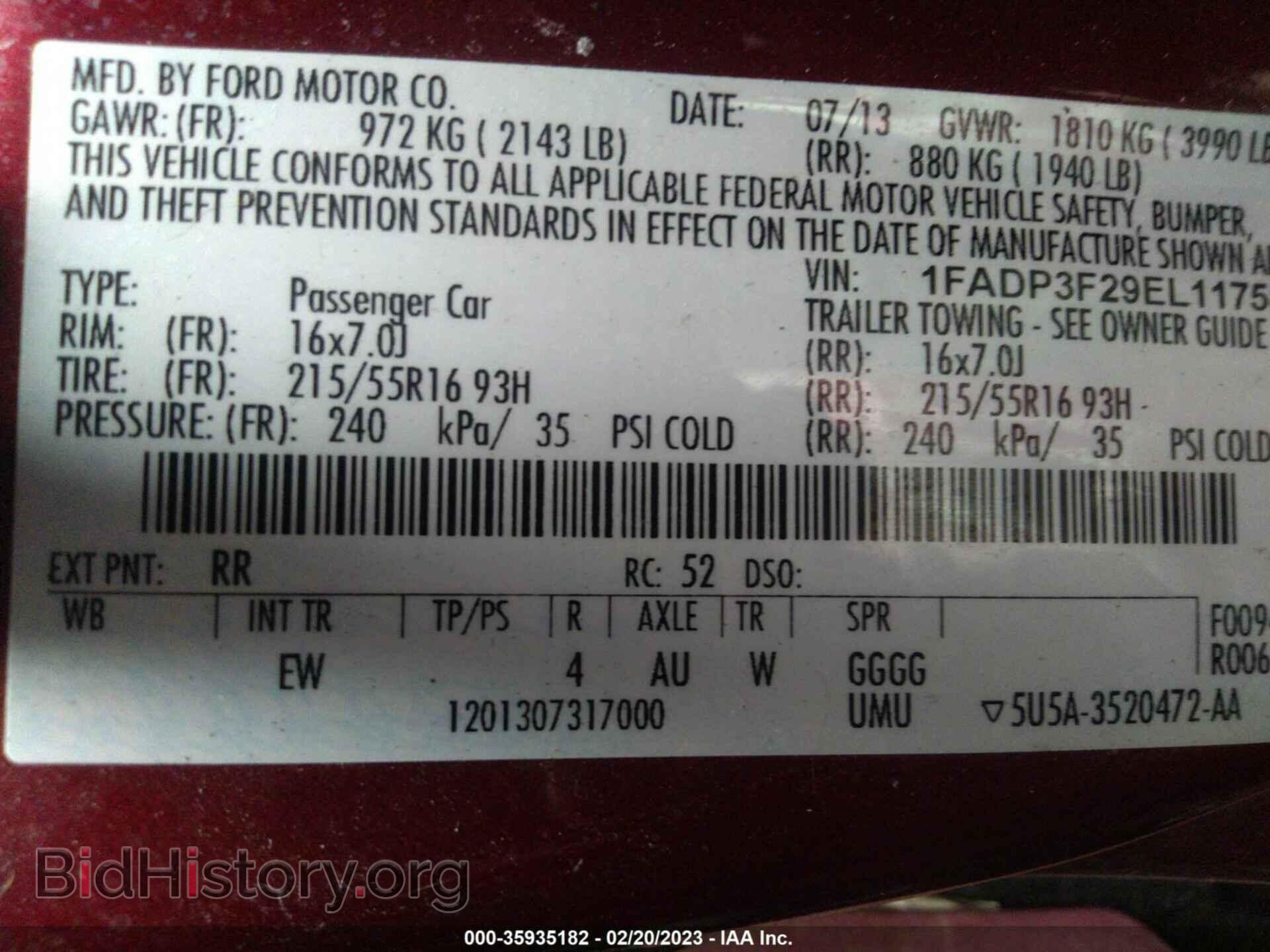 2014 FORD FOCUS - VIN: 1FADP3F29EL117580 - Фото 9