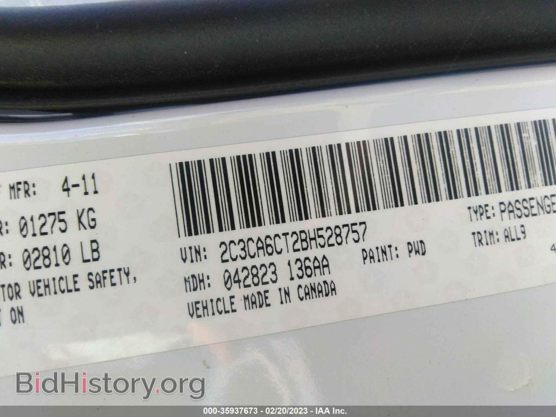 2011 CHRYSLER 300 - VIN: 2C3CA6CT2BH528757 - Фото 9
