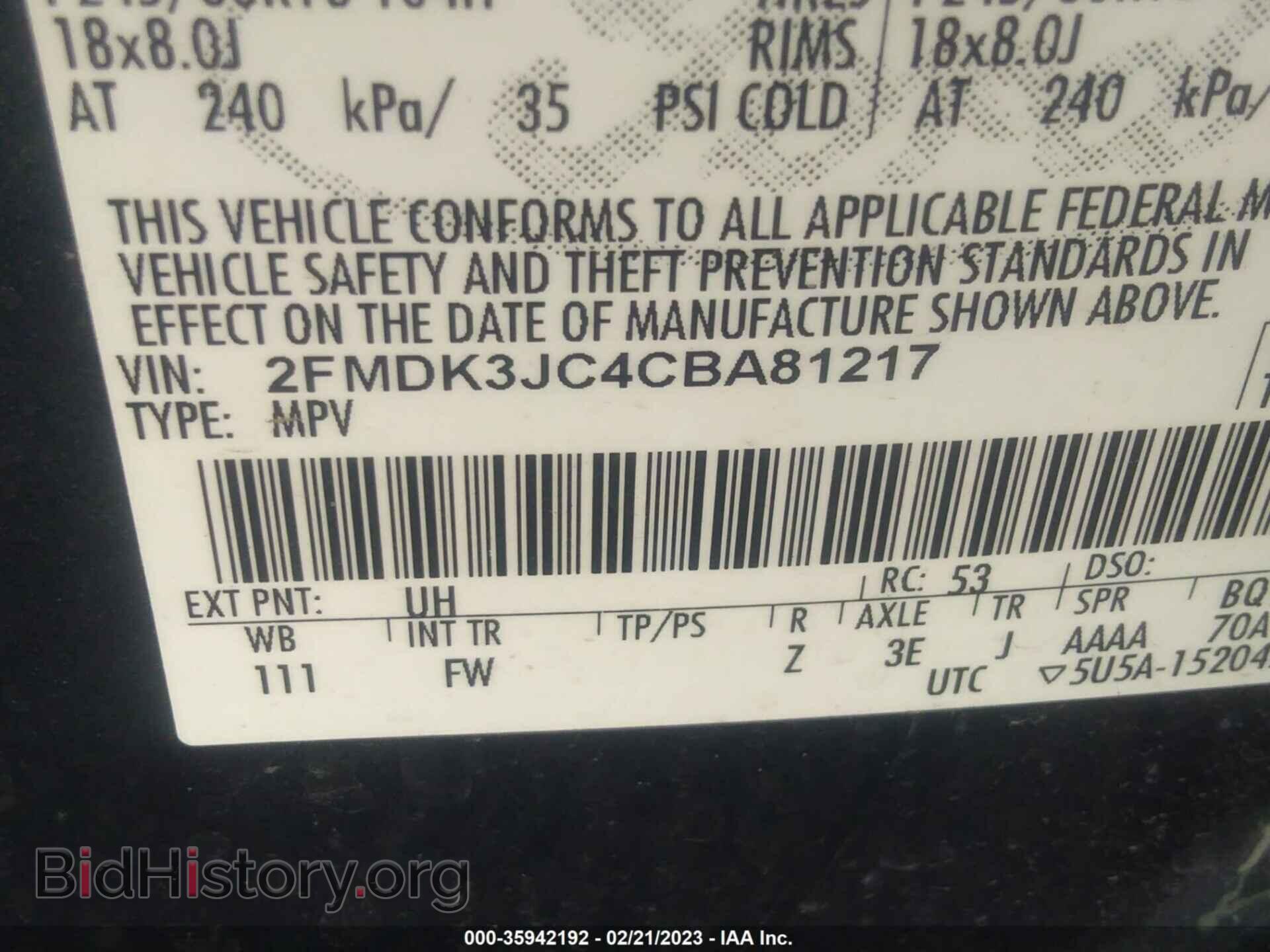 2012 FORD EDGE - VIN: 2FMDK3JC4CBA81217 - Photo 9