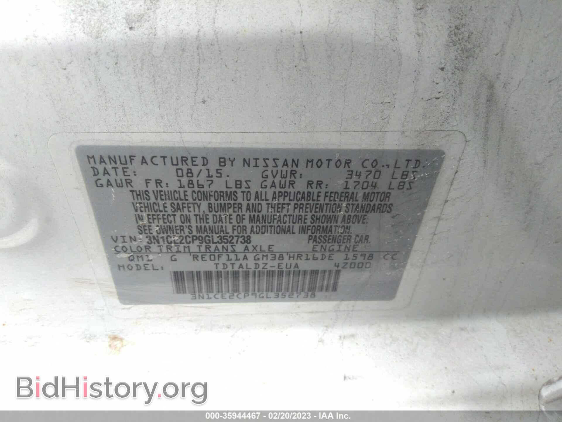 2016 NISSAN VERSA NOTE - VIN: 3N1CE2CP9GL352738 - Фото 9