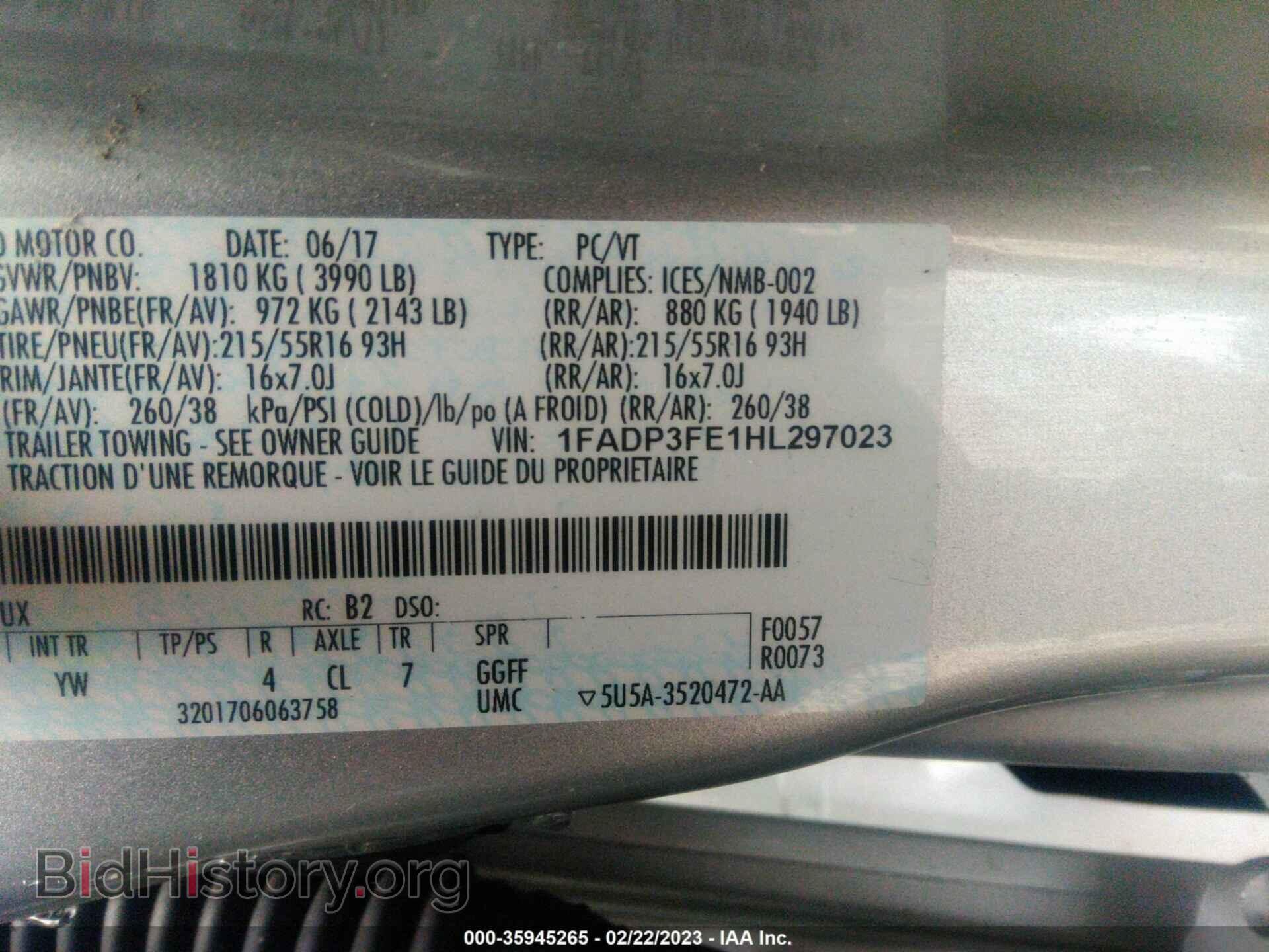 2017 FORD FOCUS - VIN: 1FADP3FE1HL297023 - Фото 9
