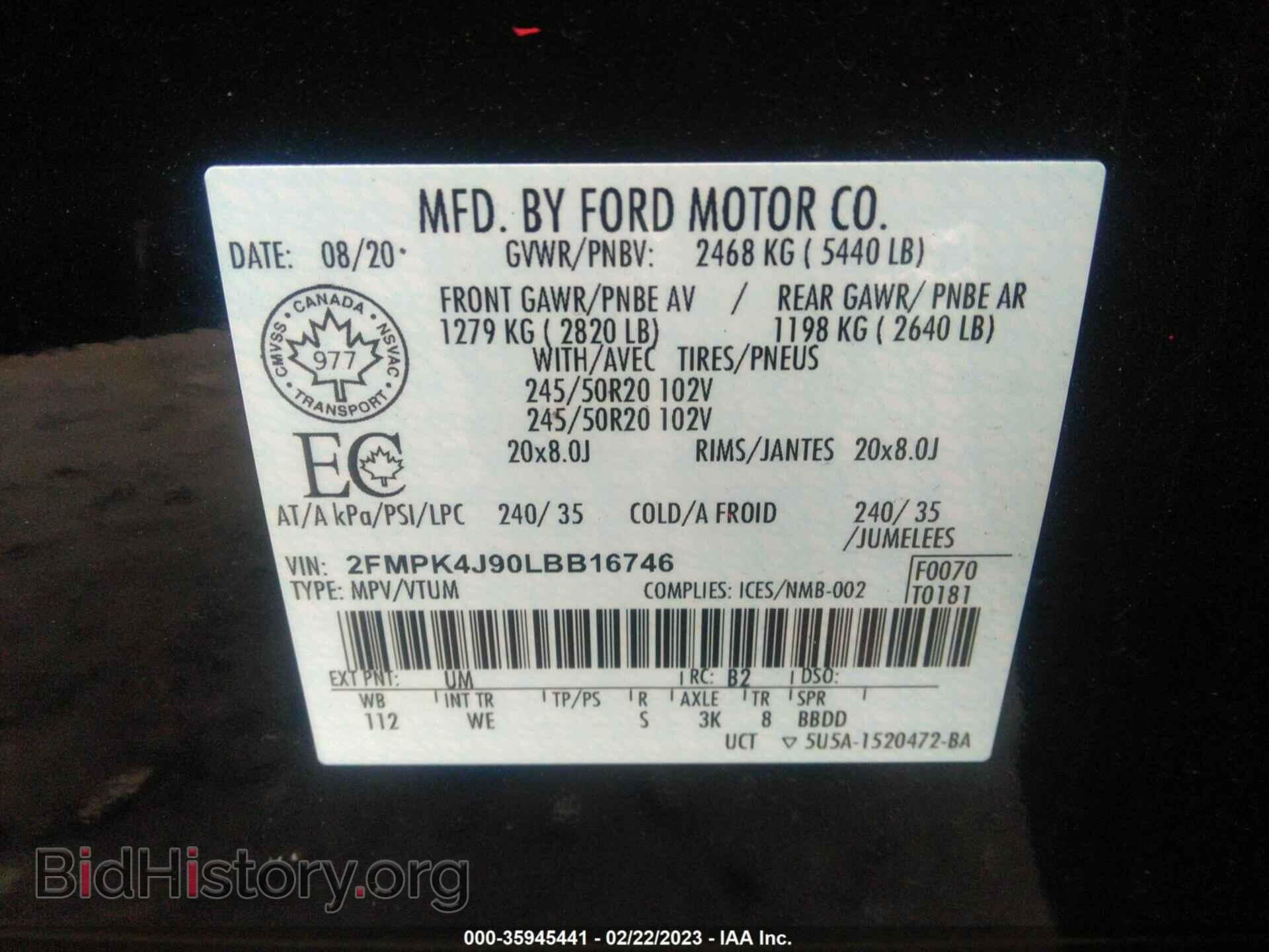 2020 FORD EDGE - VIN: 2FMPK4J90LBB16746 - Photo 9
