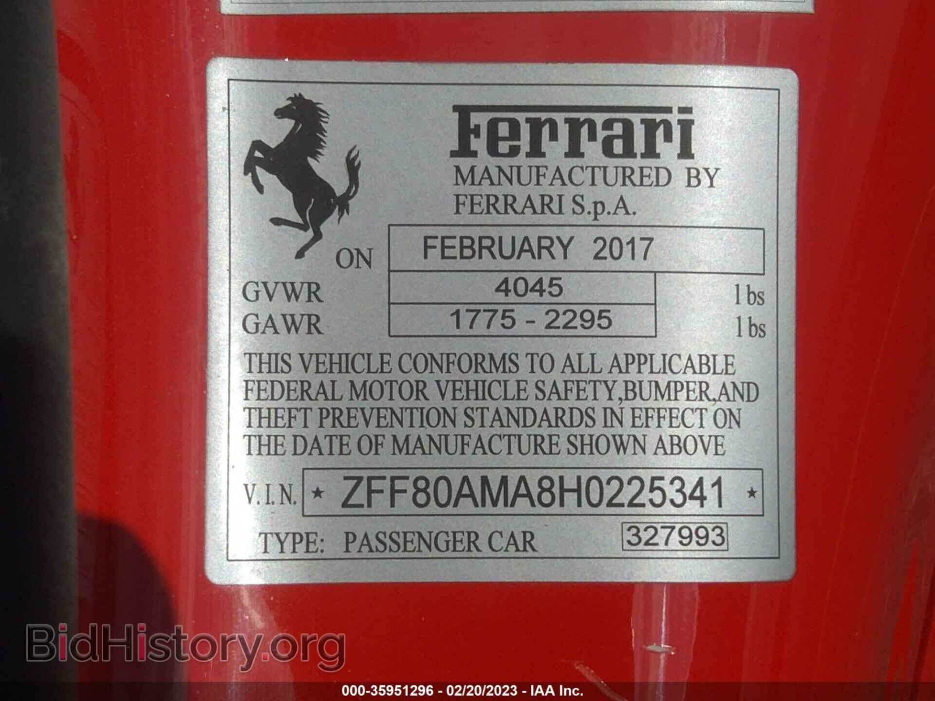 2017 FERRARI 488 SPIDER - VIN: ZFF80AMA8H0225341 - Фото 9