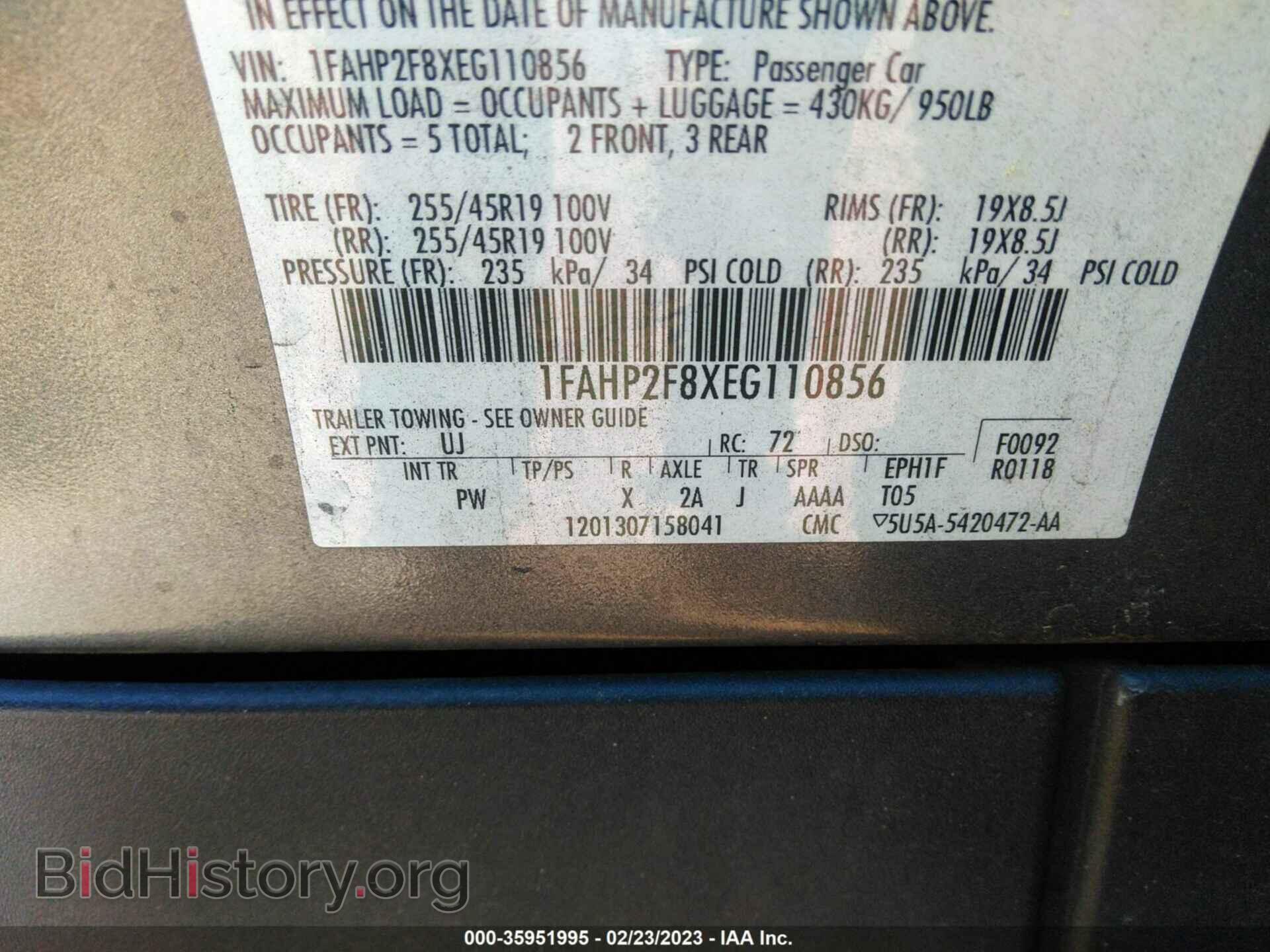 2014 FORD TAURUS - VIN: 1FAHP2F8XEG110856 - Photo 9