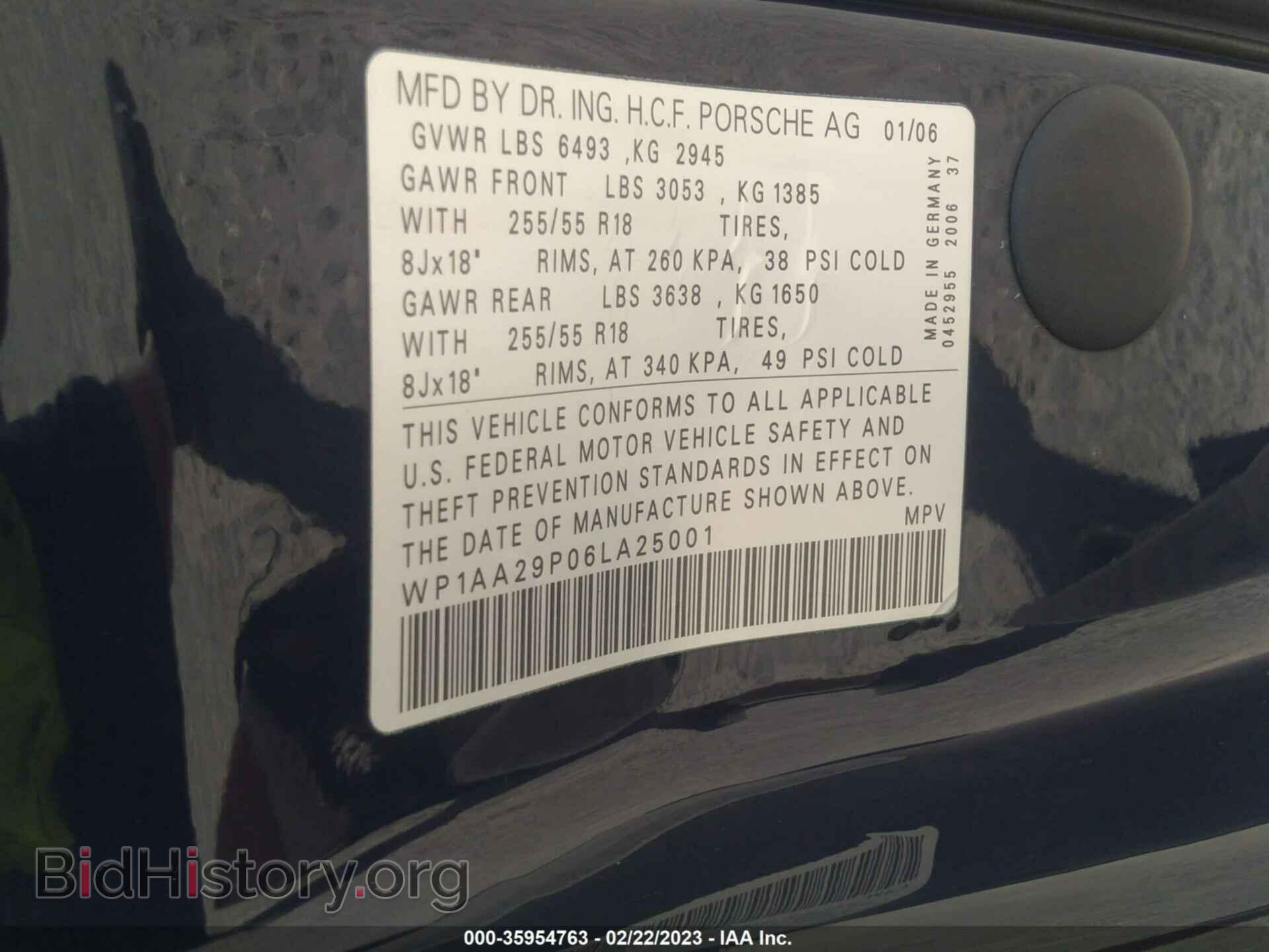 2006 PORSCHE CAYENNE - VIN: WP1AA29P06LA25001 - Фото 9