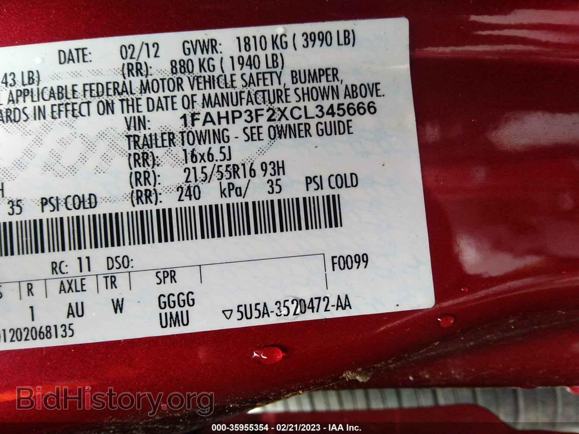 2012 FORD FOCUS - VIN: 1FAHP3F2XCL345666 - Фото 9
