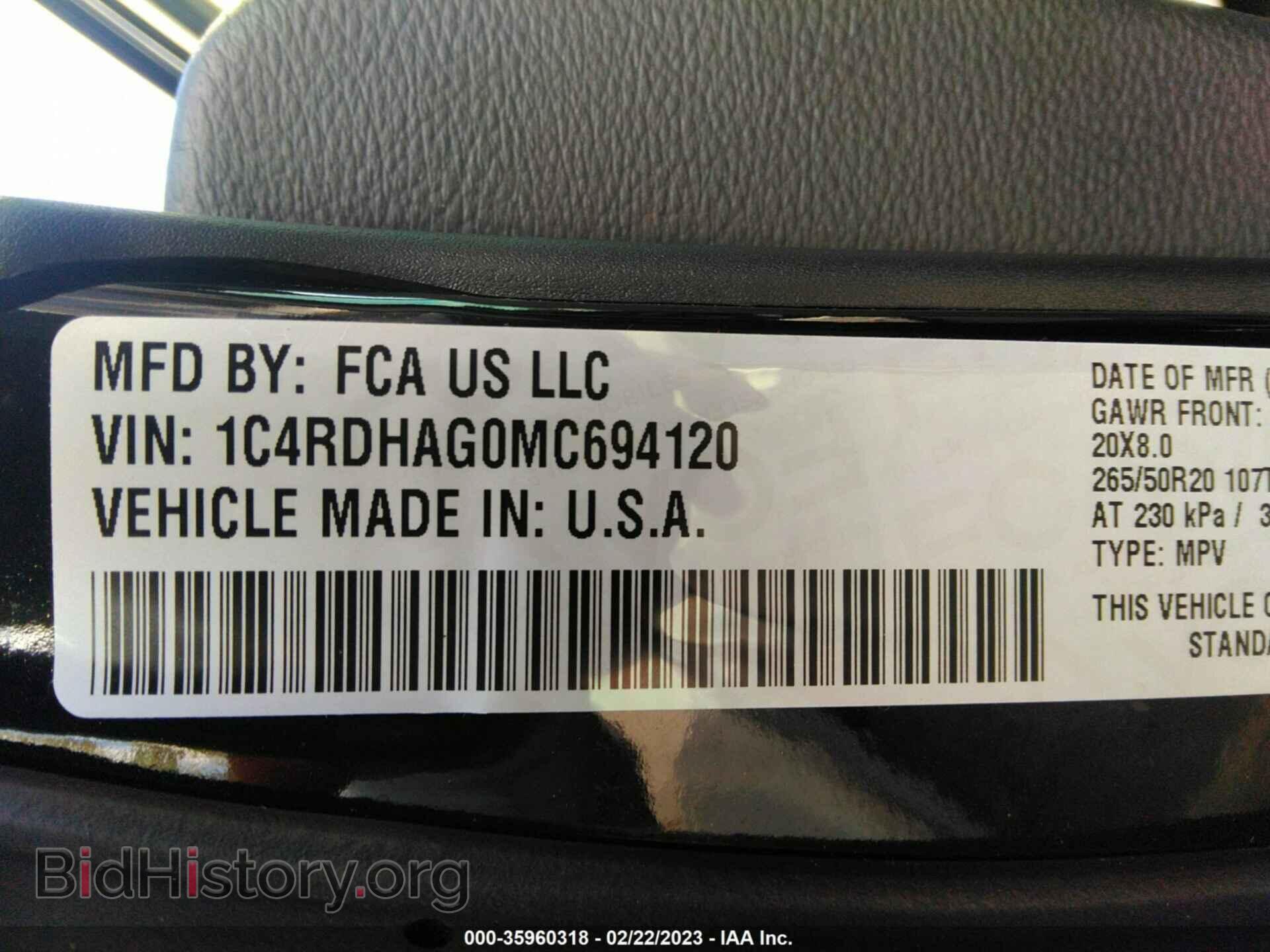 2021 DODGE DURANGO - VIN: 1C4RDHAG0MC694120 - Photo 9