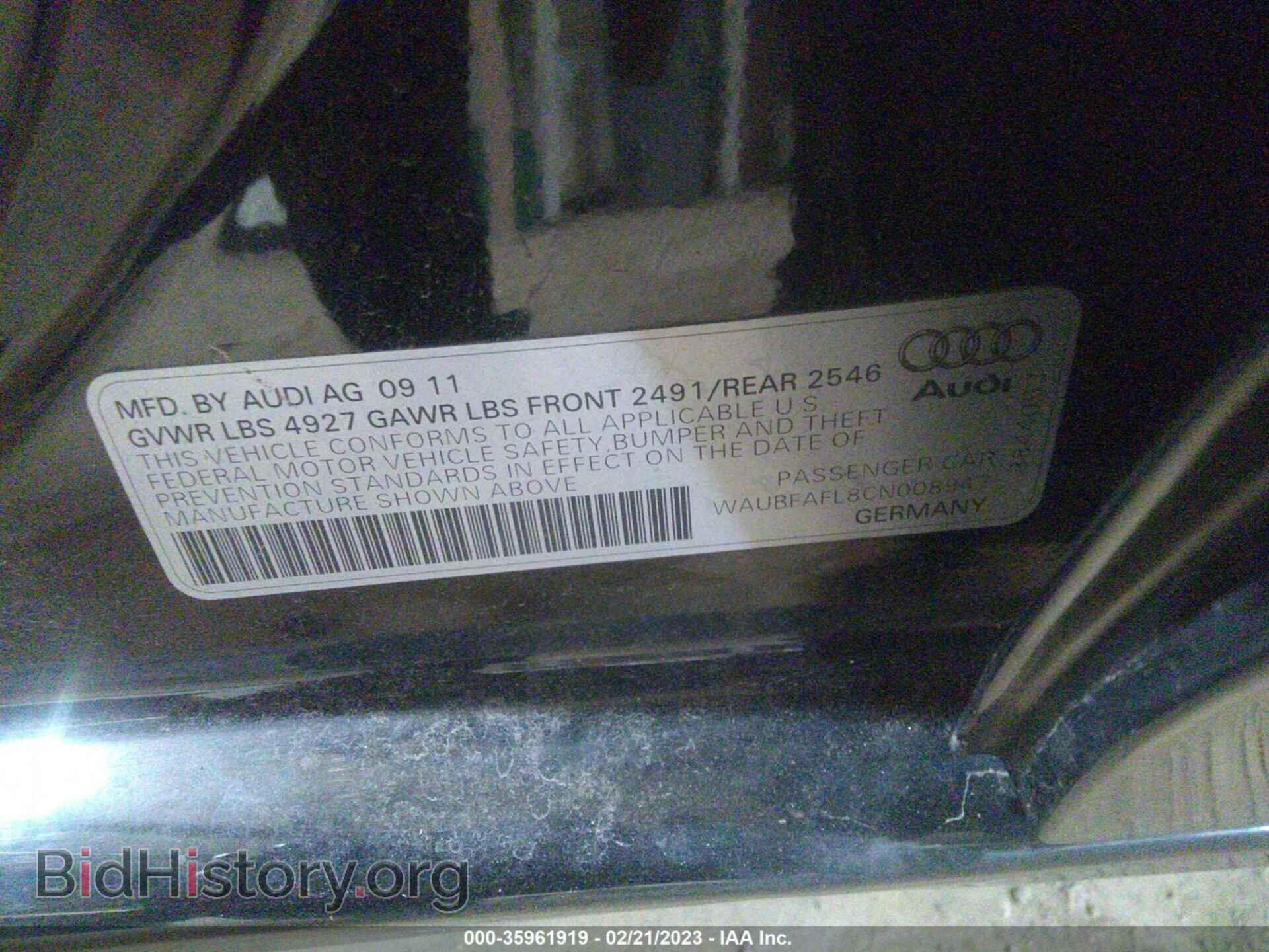 2012 AUDI A4 - VIN: WAUBFAFL8CN008947 - Фото 9