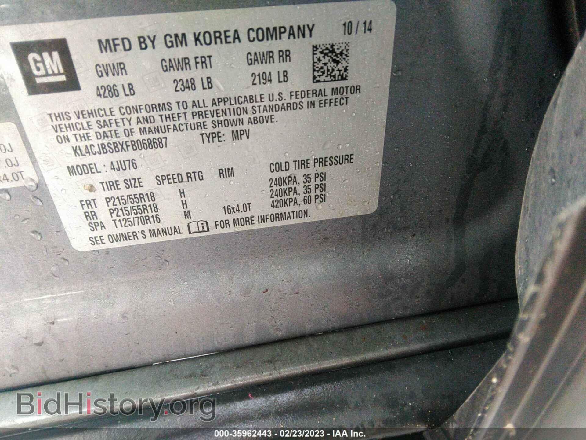 2015 BUICK ENCORE - VIN: KL4CJBSBXFB068687 - Photo 9