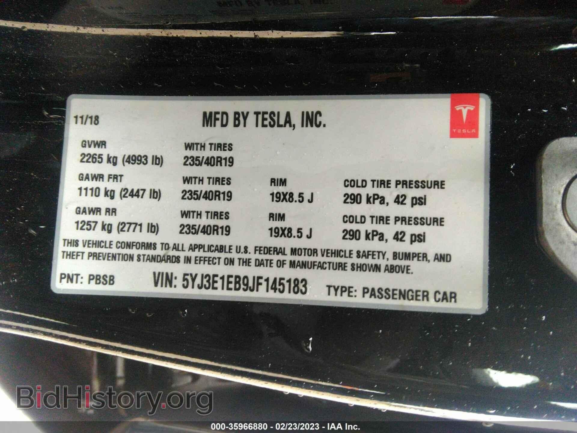 2018 TESLA MODEL 3 - VIN: 5YJ3E1EB9JF145183 - Photo 9