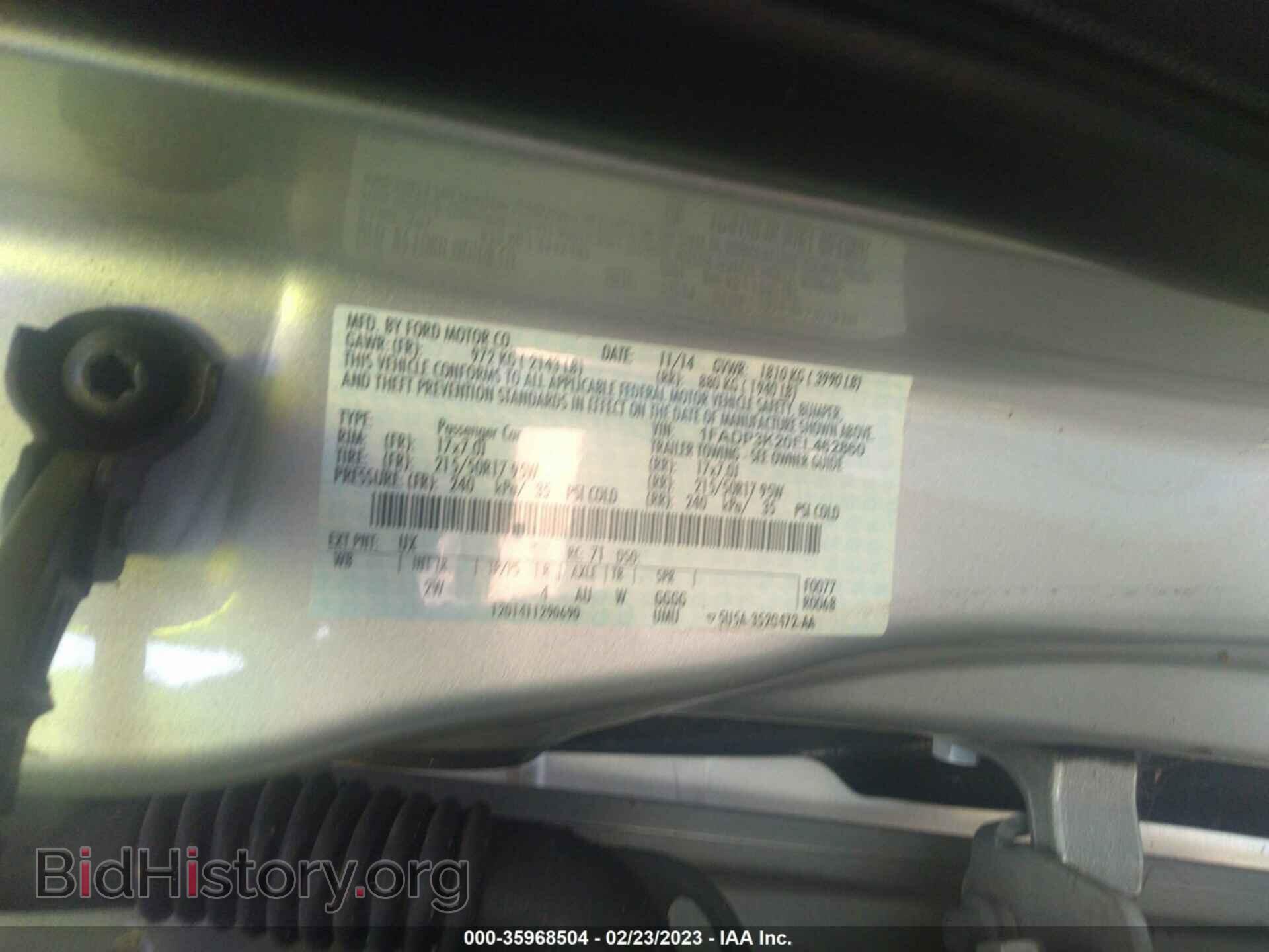 2014 FORD FOCUS - VIN: 1FADP3K20EL462860 - Фото 9