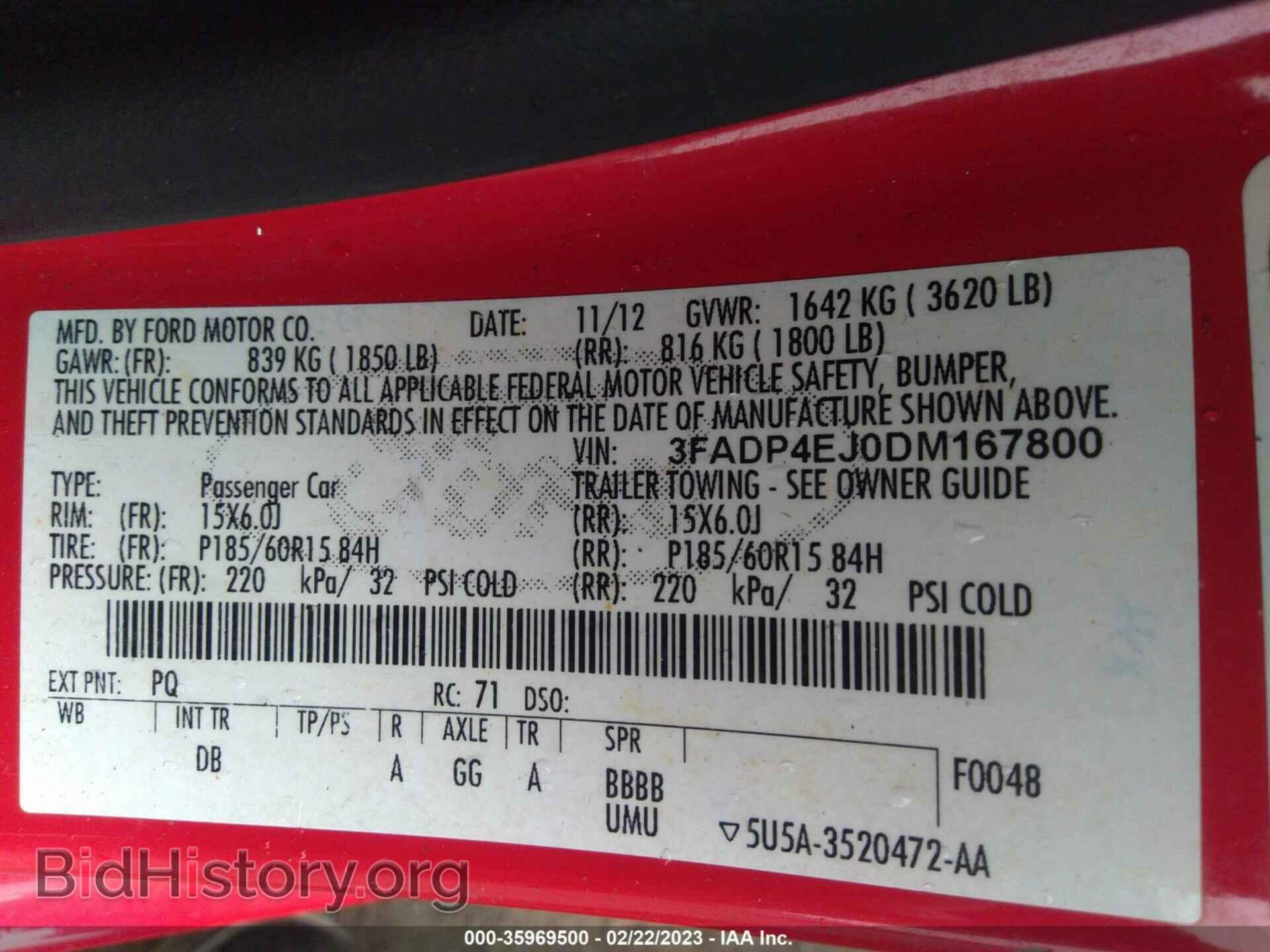 2013 FORD FIESTA - VIN: 3FADP4EJ0DM167800 - Фото 9