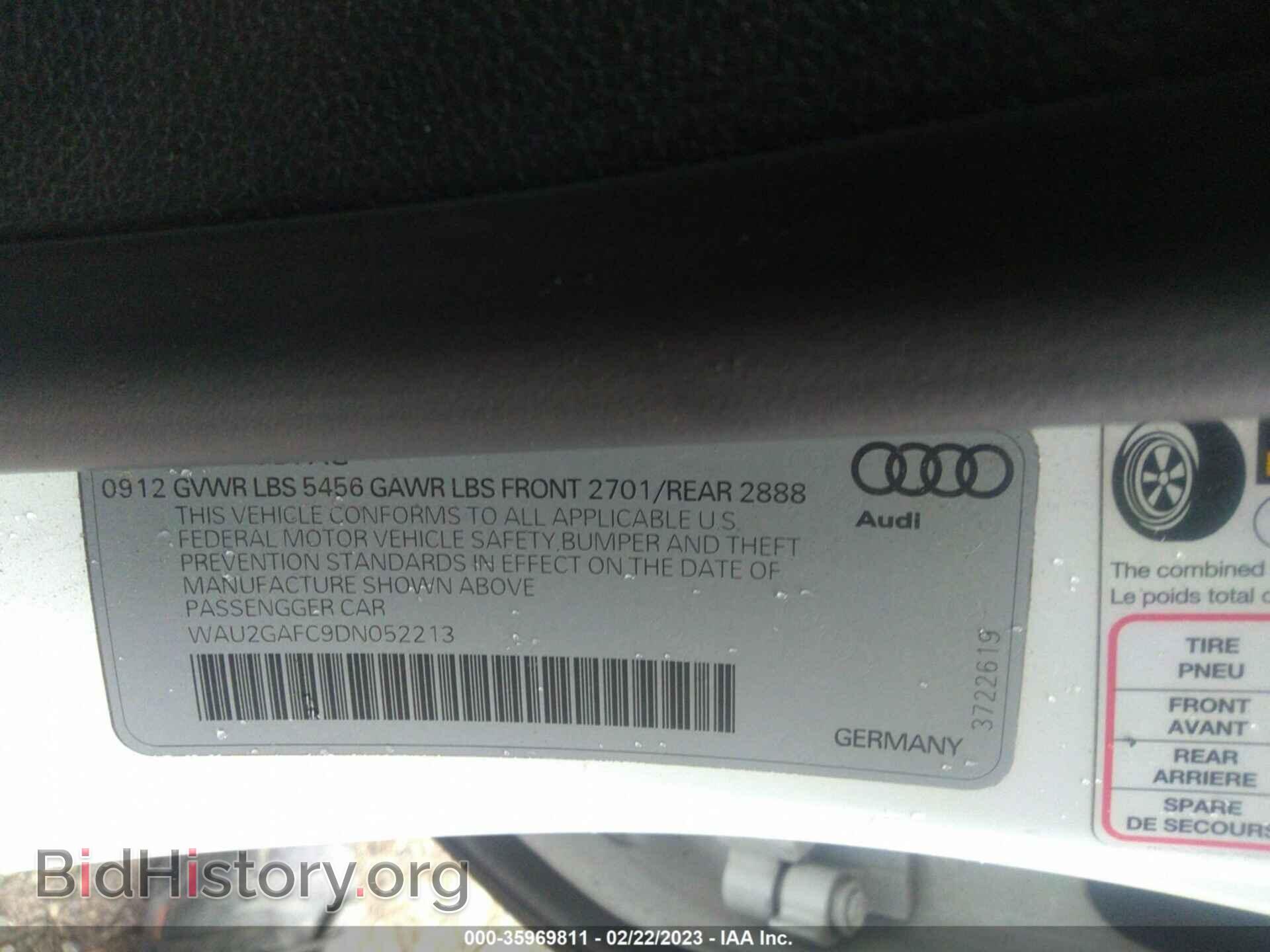 2013 AUDI A7 - VIN: WAU2GAFC9DN052213 - Фото 9