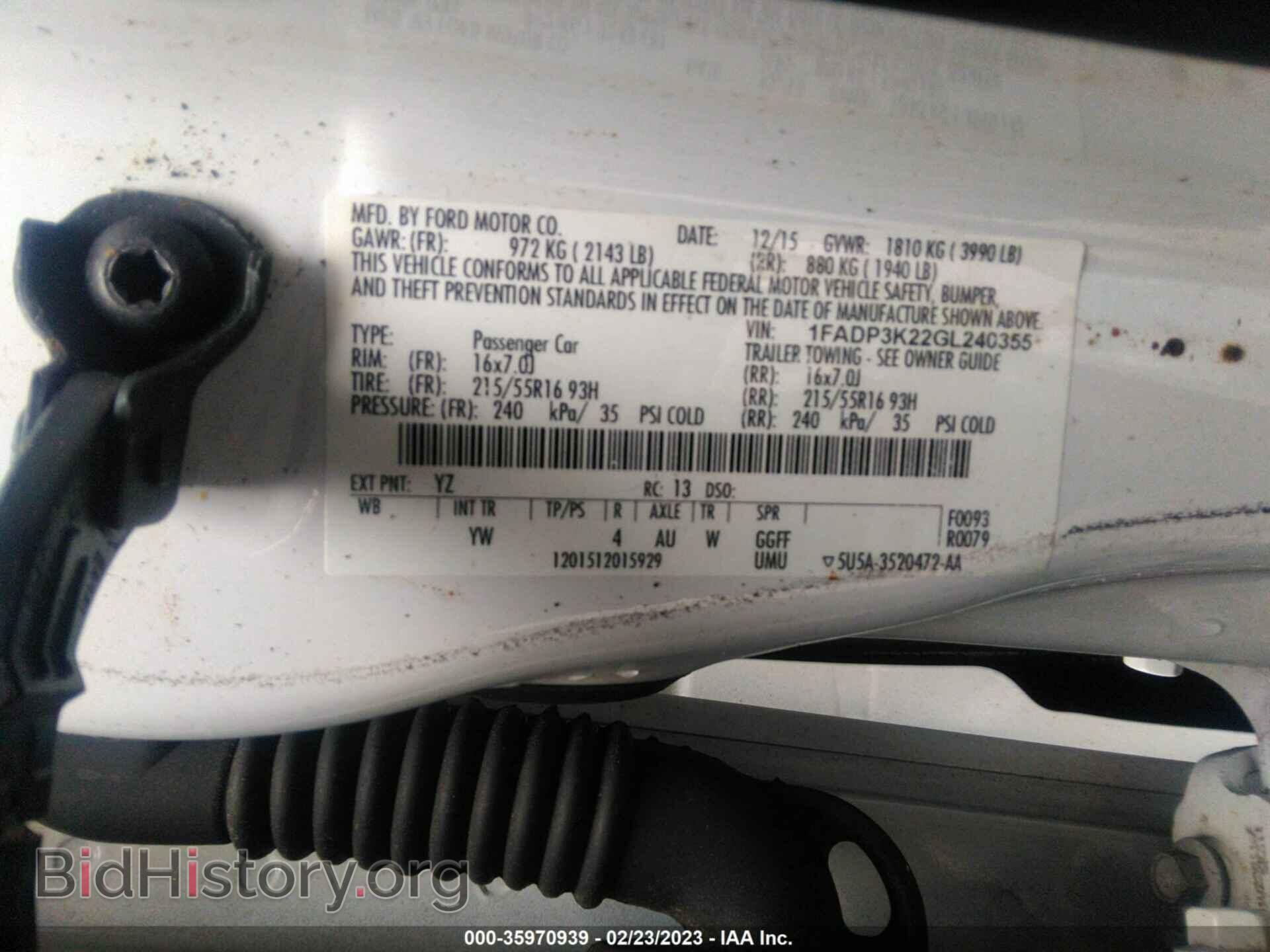 2016 FORD FOCUS - VIN: 1FADP3K22GL240355 - Photo 9