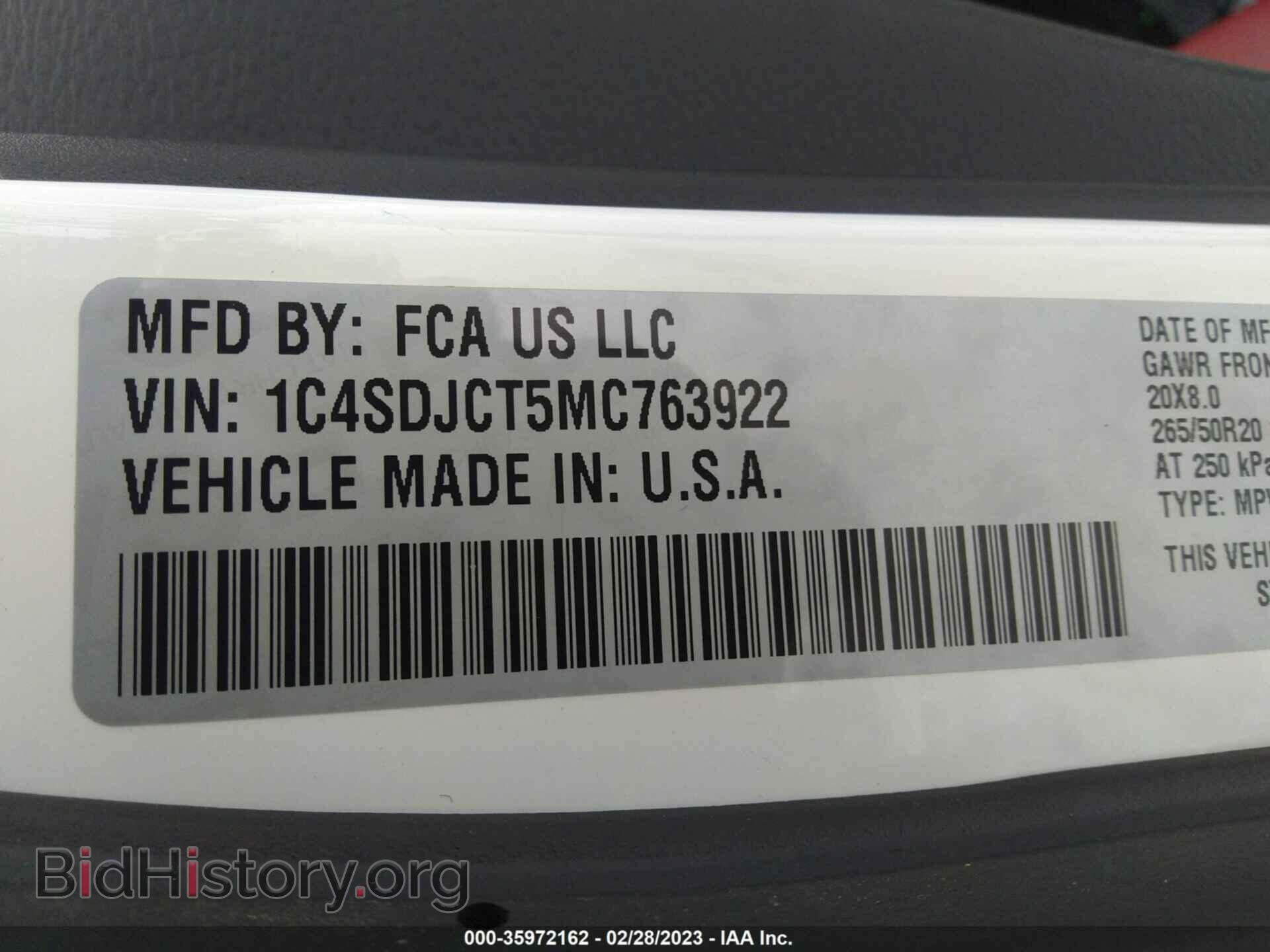 2021 DODGE DURANGO - VIN: 1C4SDJCT5MC763922 - Фото 9