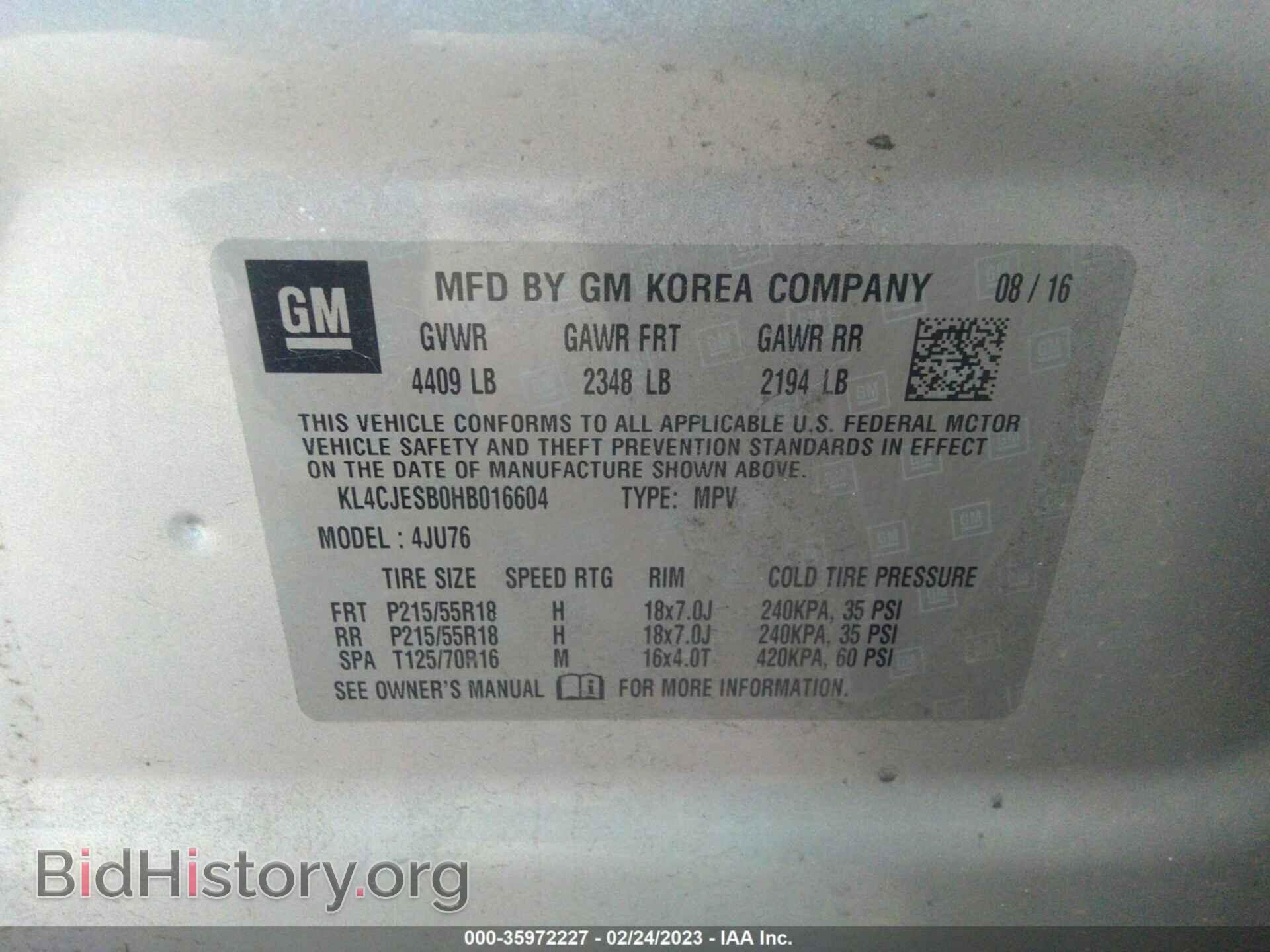 2017 BUICK ENCORE - VIN: KL4CJESB0HB016604 - Photo 9