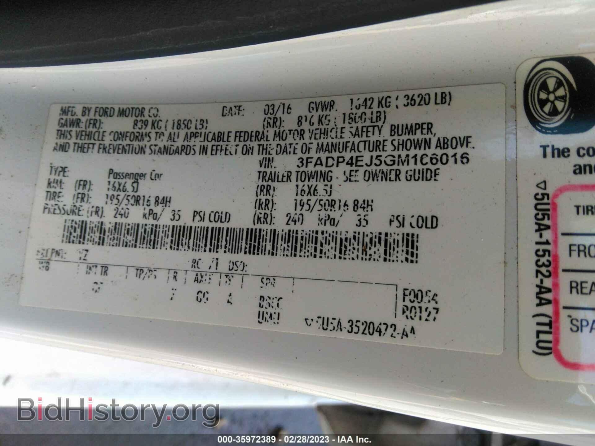 2016 FORD FIESTA - VIN: 3FADP4EJ5GM166016 - Фото 9