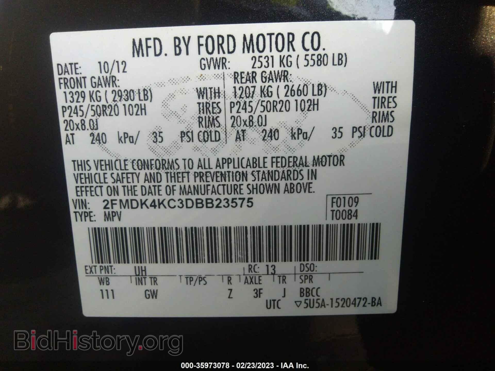 2013 FORD EDGE - VIN: 2FMDK4KC3DBB23575 - Photo 9