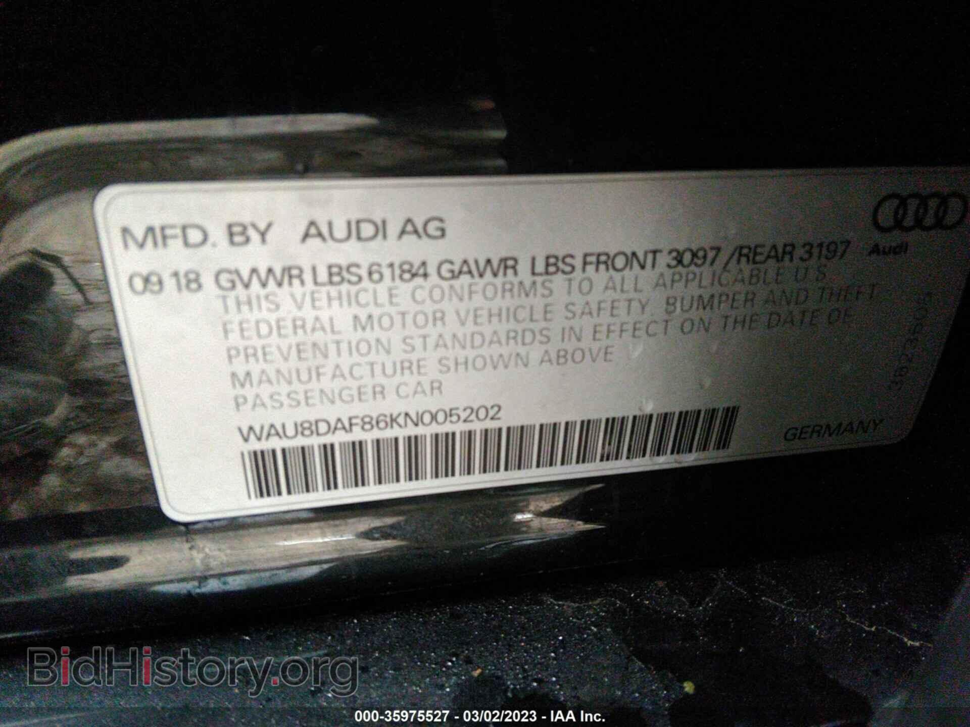2019 AUDI A8 - VIN: WAU8DAF86KN005202 - Photo 9