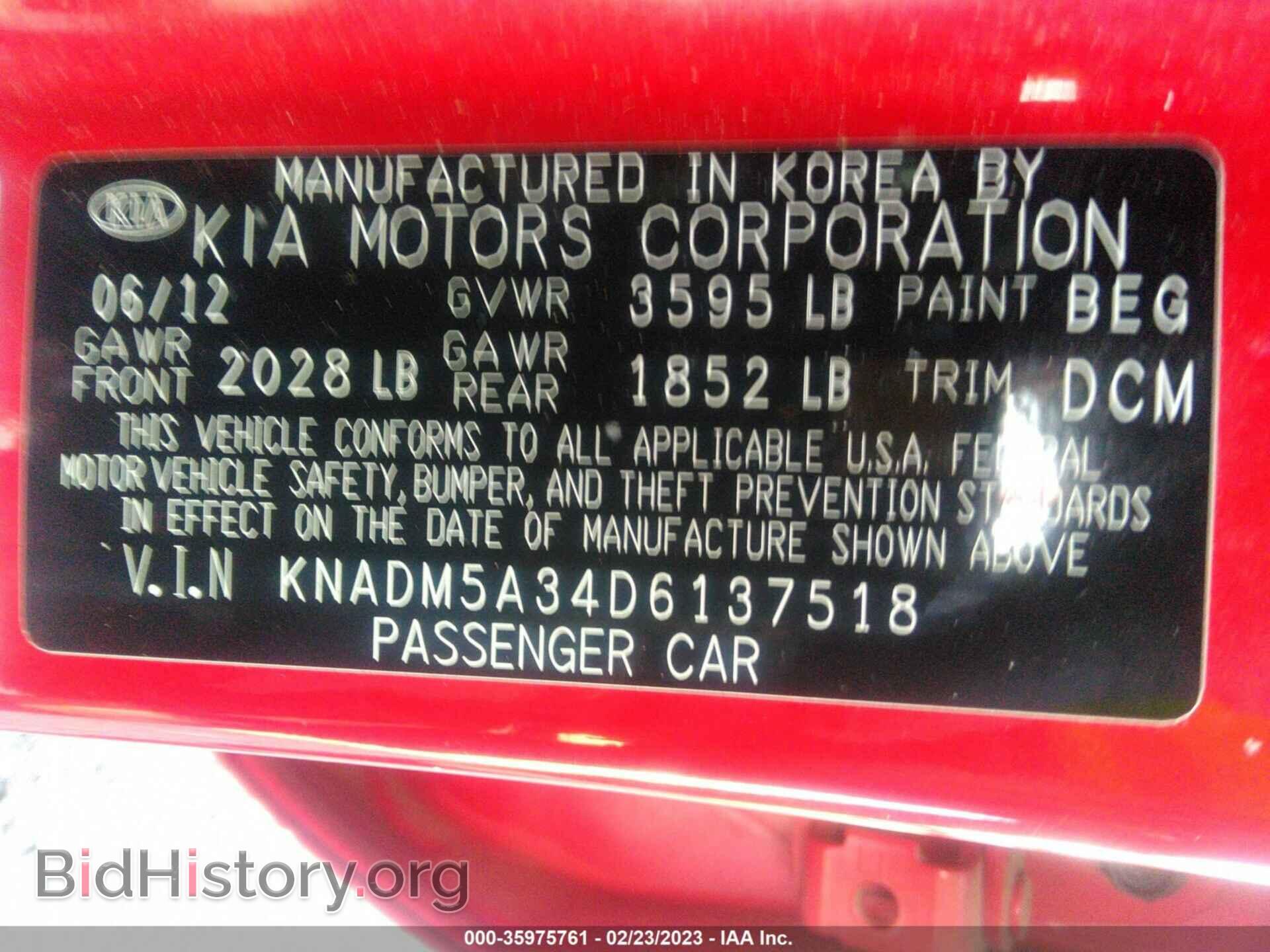 2013 KIA RIO - VIN: KNADM5A34D6137518 - Фото 9