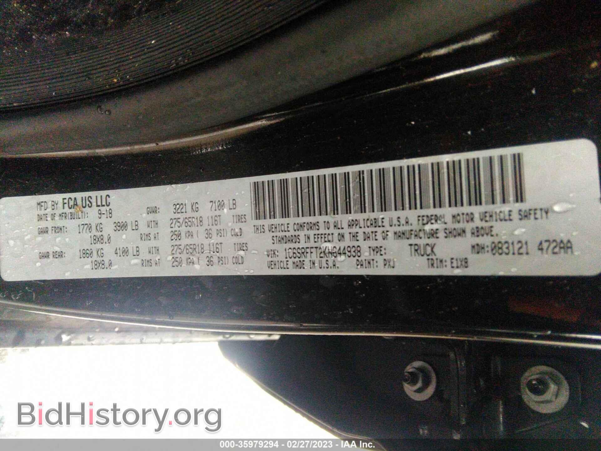 2019 RAM 1500 - VIN: 1C6SRFFT2KN644938 - Фото 9