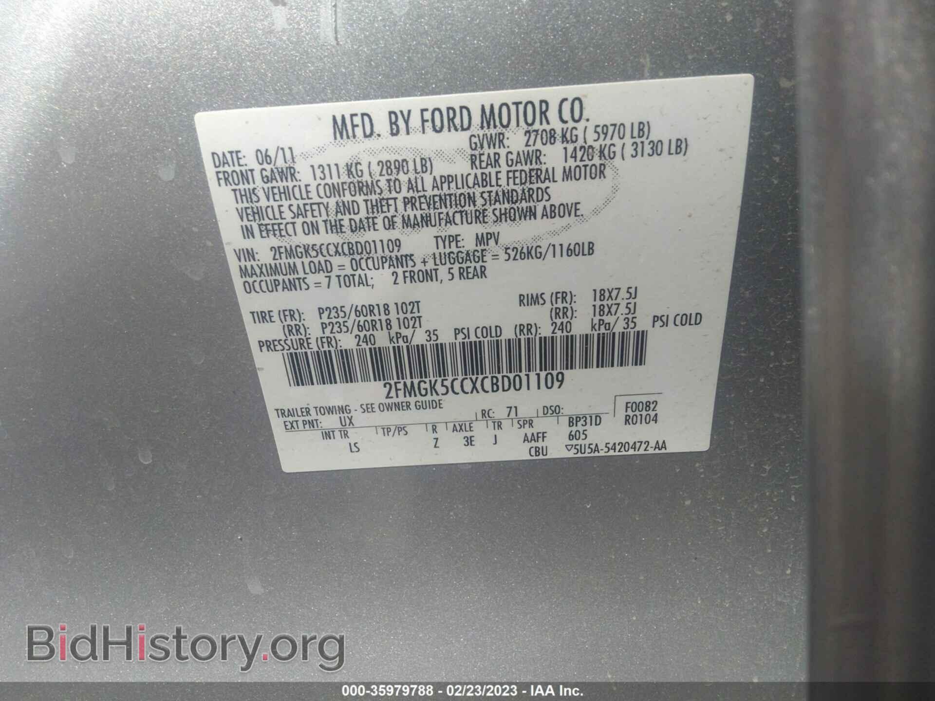 2012 FORD FLEX - VIN: 2FMGK5CCXCBD01109 - Photo 9
